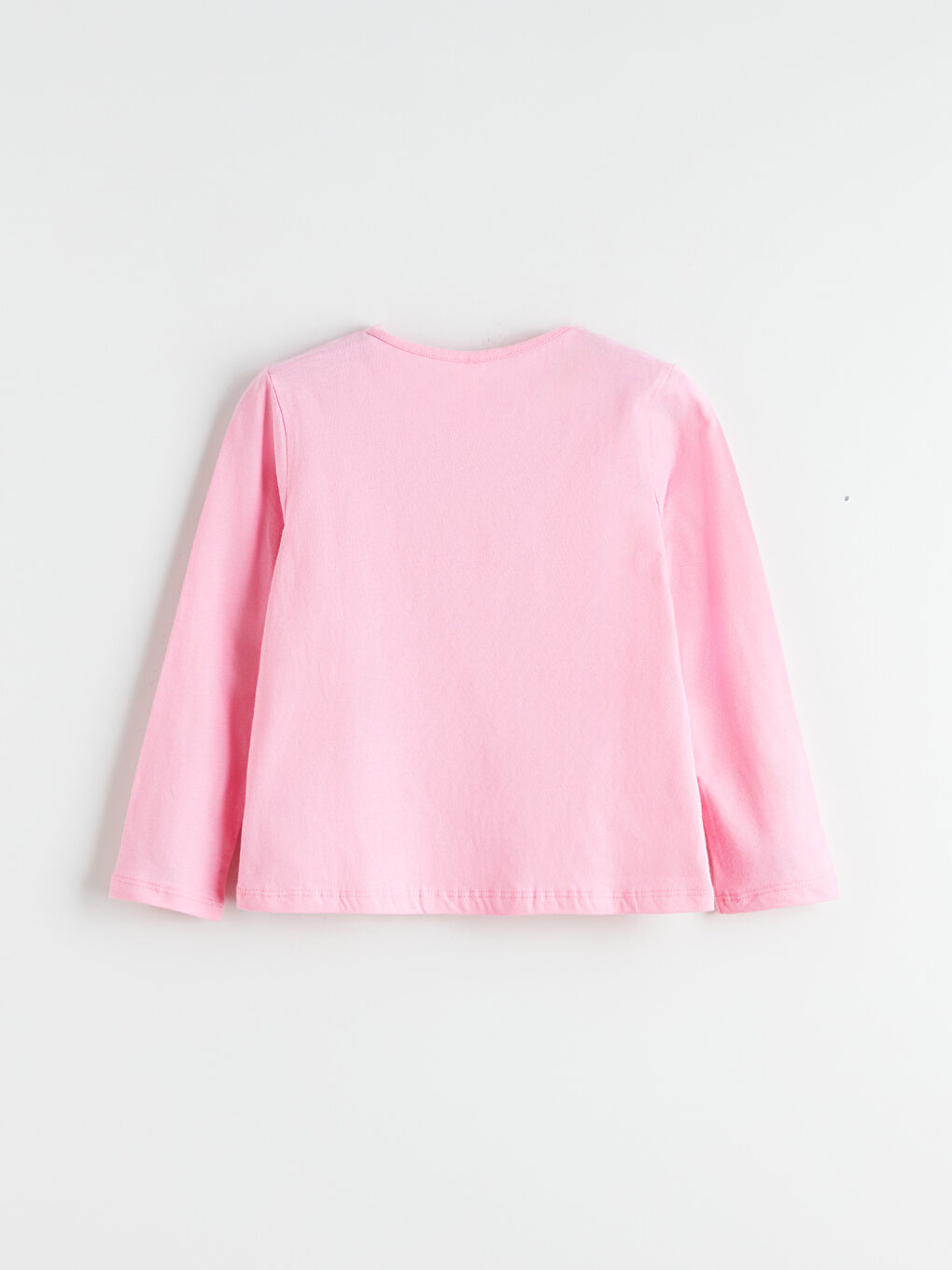 Pembe Bisiklet Yaka Kız Çocuk Tişört 2'li-4