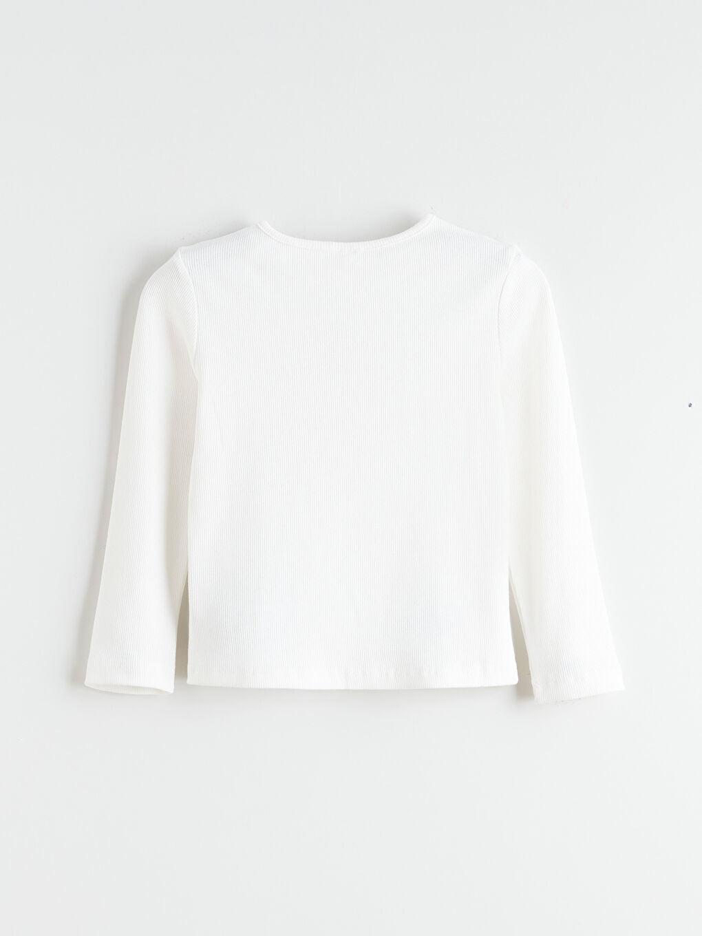 Ekru Bisiklet Yaka Anime Baskılı Kız Çocuk Tişört-1