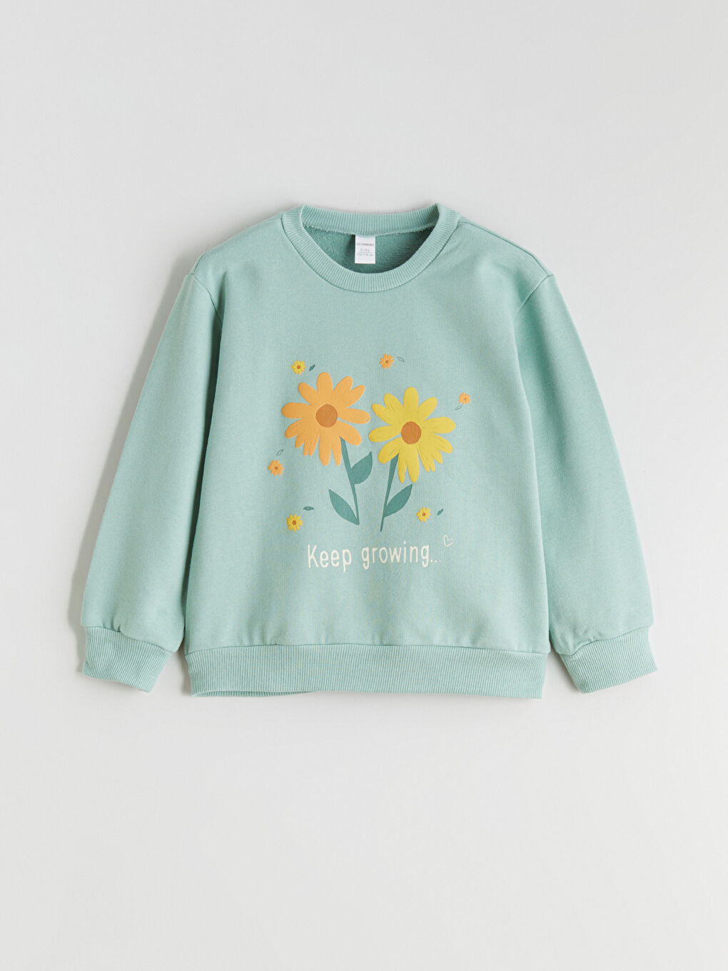 Bej Bisiklet Yaka Baskılı Kız Çocuk Sweatshirt 2'li-8