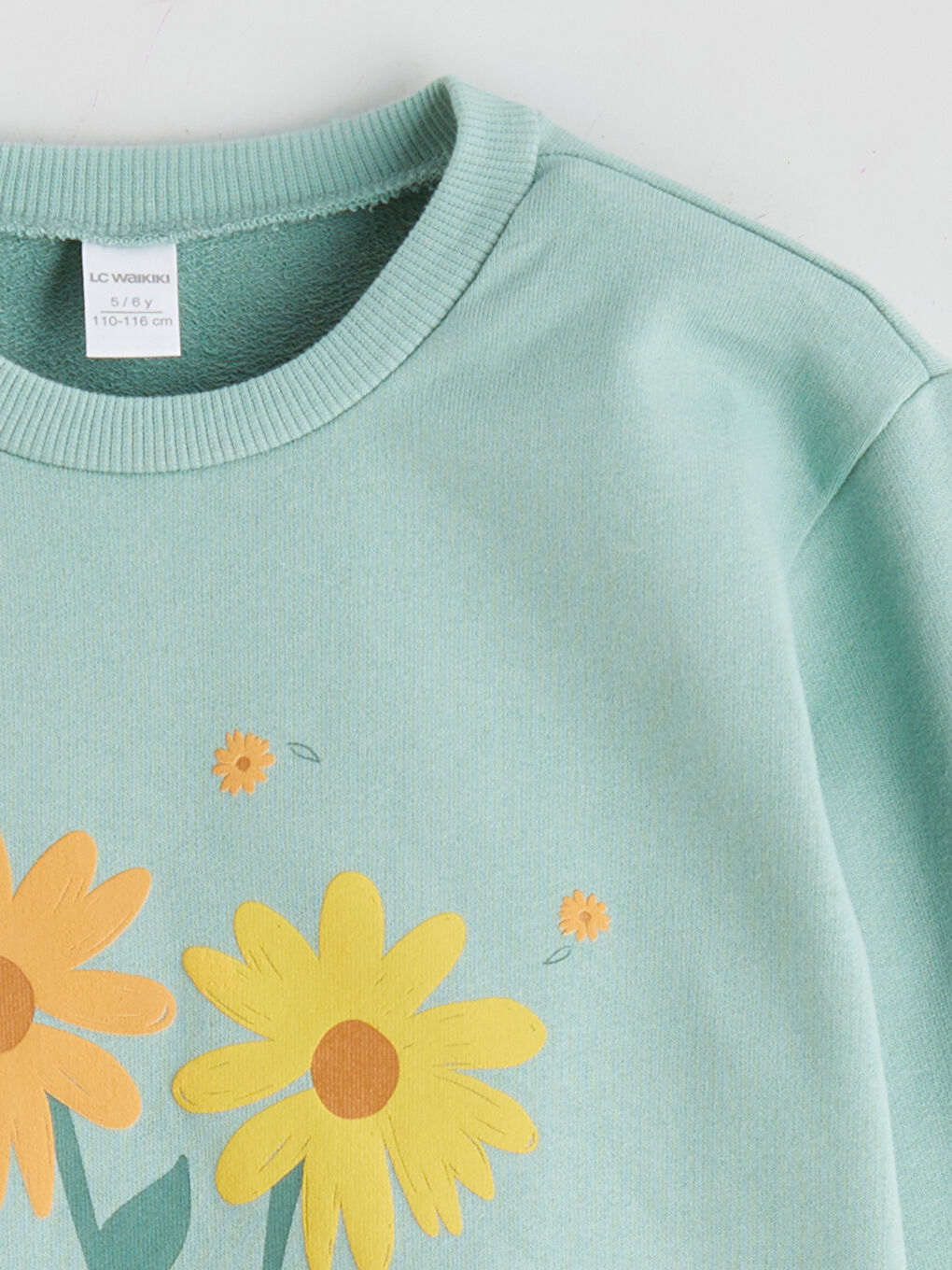 Bej Bisiklet Yaka Baskılı Kız Çocuk Sweatshirt 2'li-9