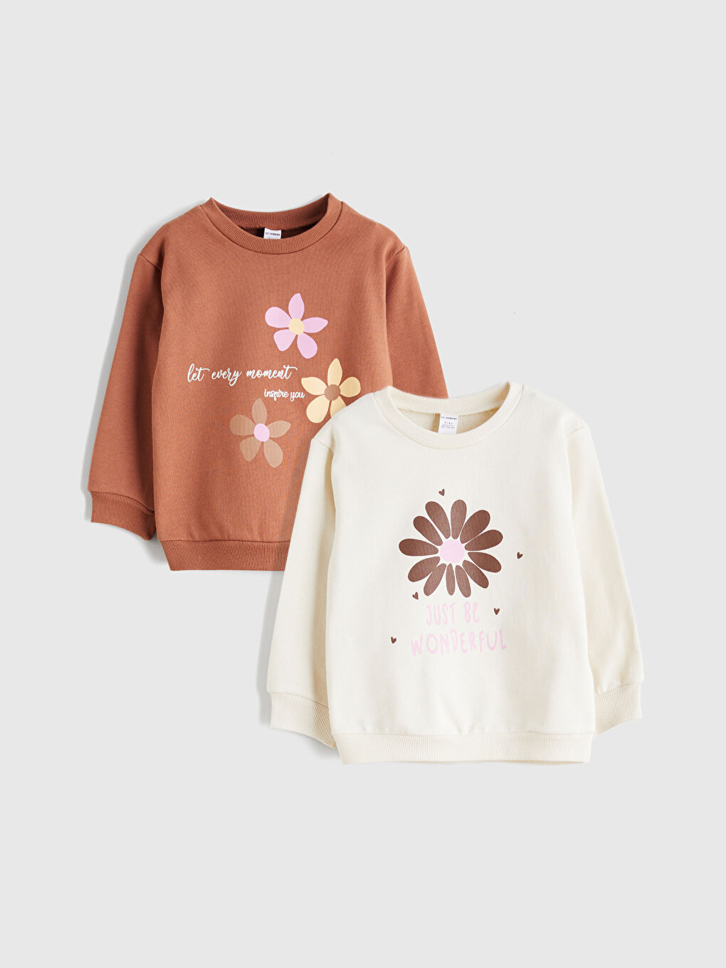 Crew Neck Printed Girls Sweatshirt 2 Pack-2