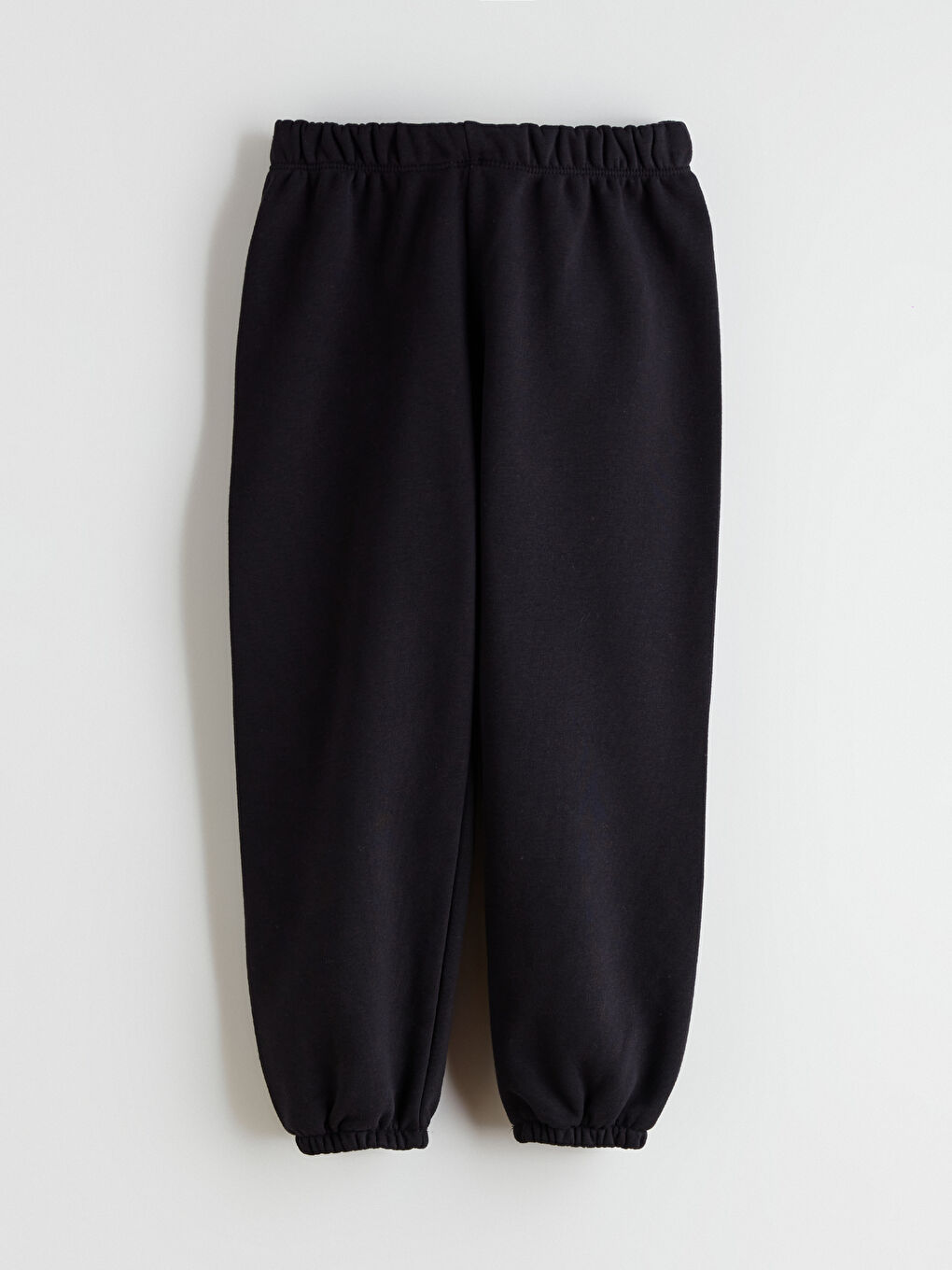 Siyah Beli Lastikli Kız Çocuk Kalın Jogger Eşofman Altı