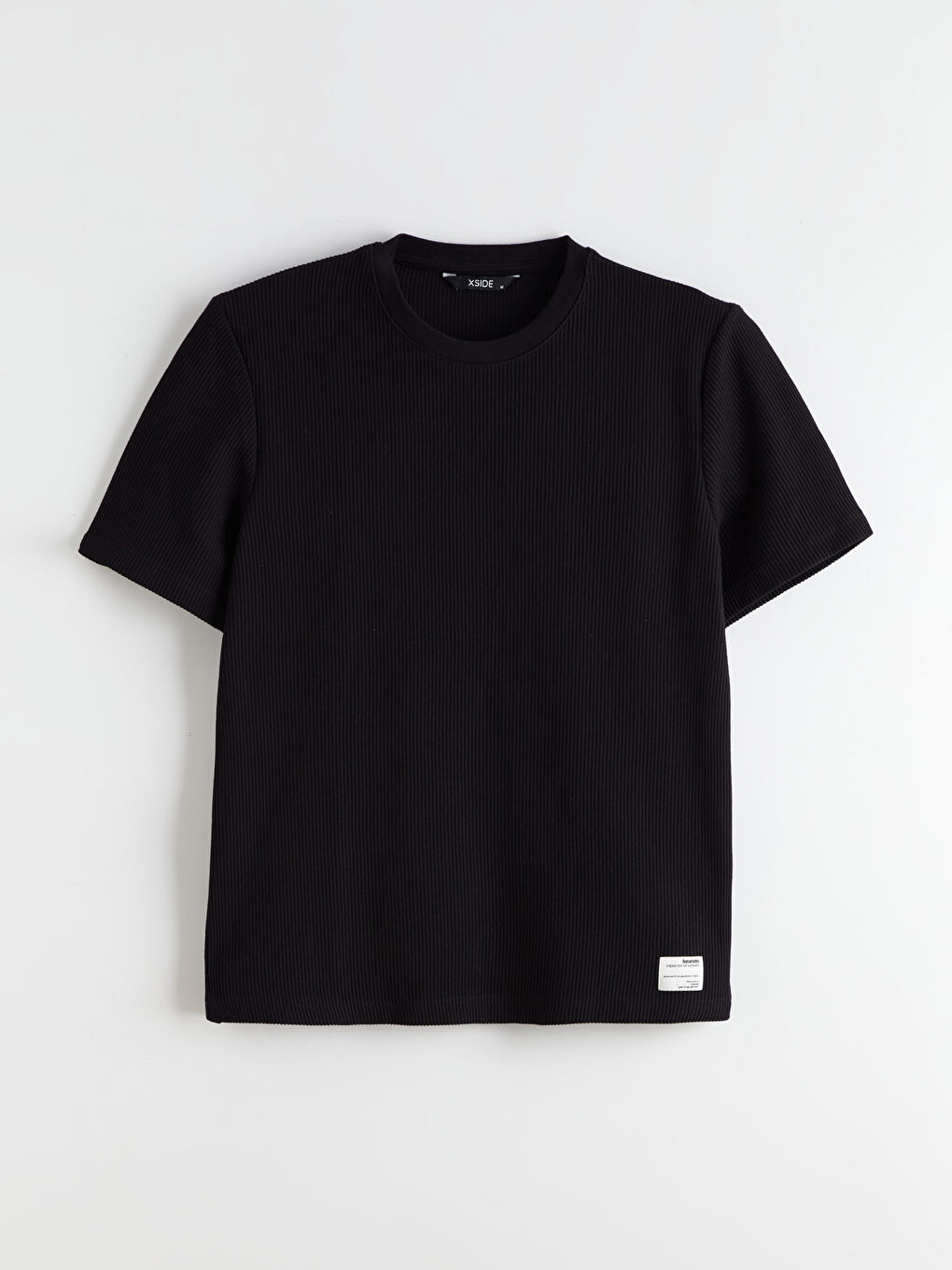 Siyah Bisiklet Yaka Erkek Tişört-4