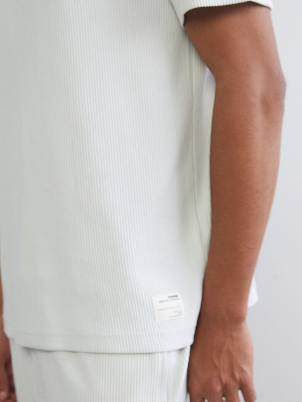 Gri Bisiklet Yaka Erkek Tişört-2