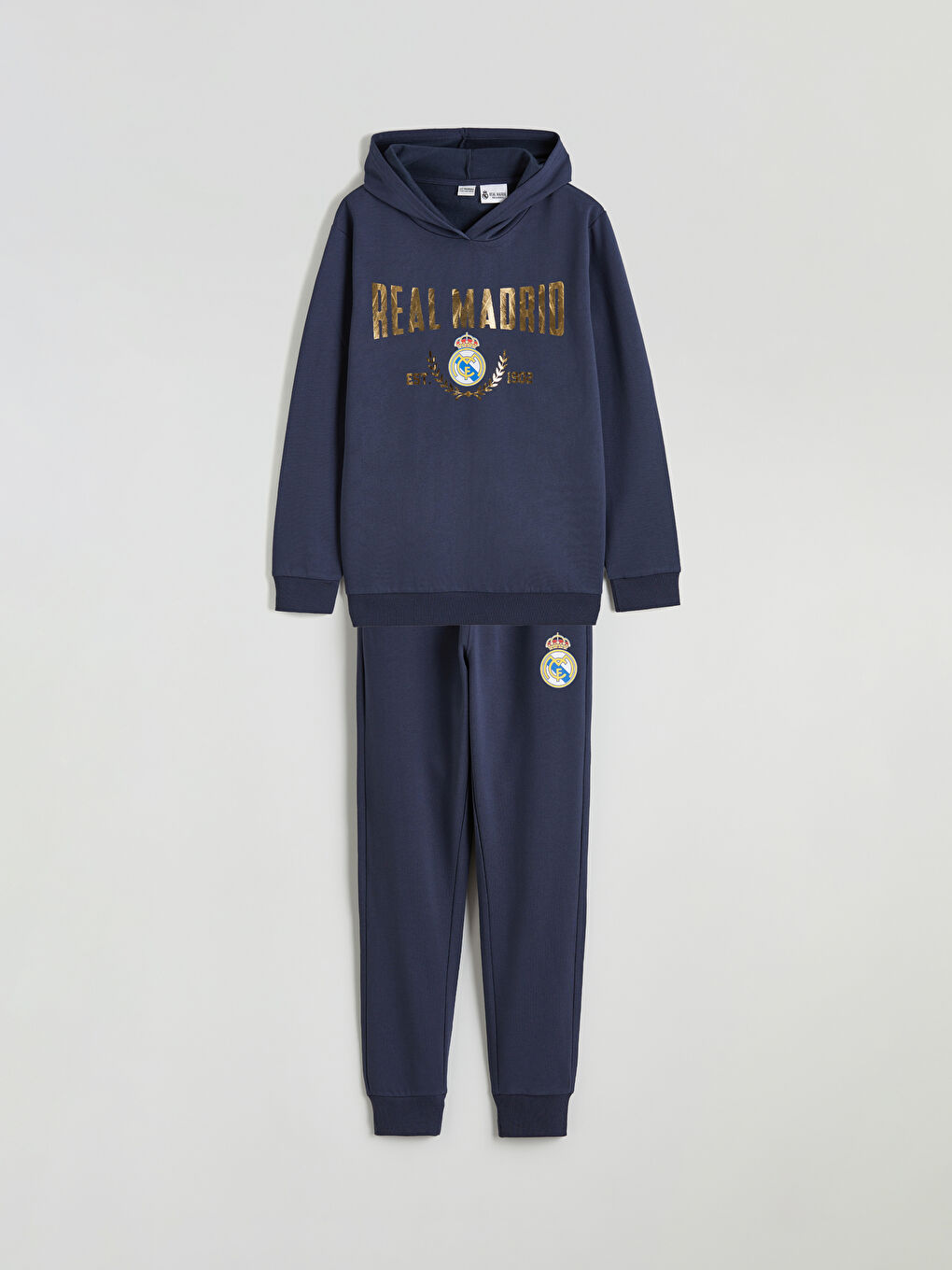 Bedrucktes Real Madrid Trainingsanzug-Set mit Kapuze für Jungen