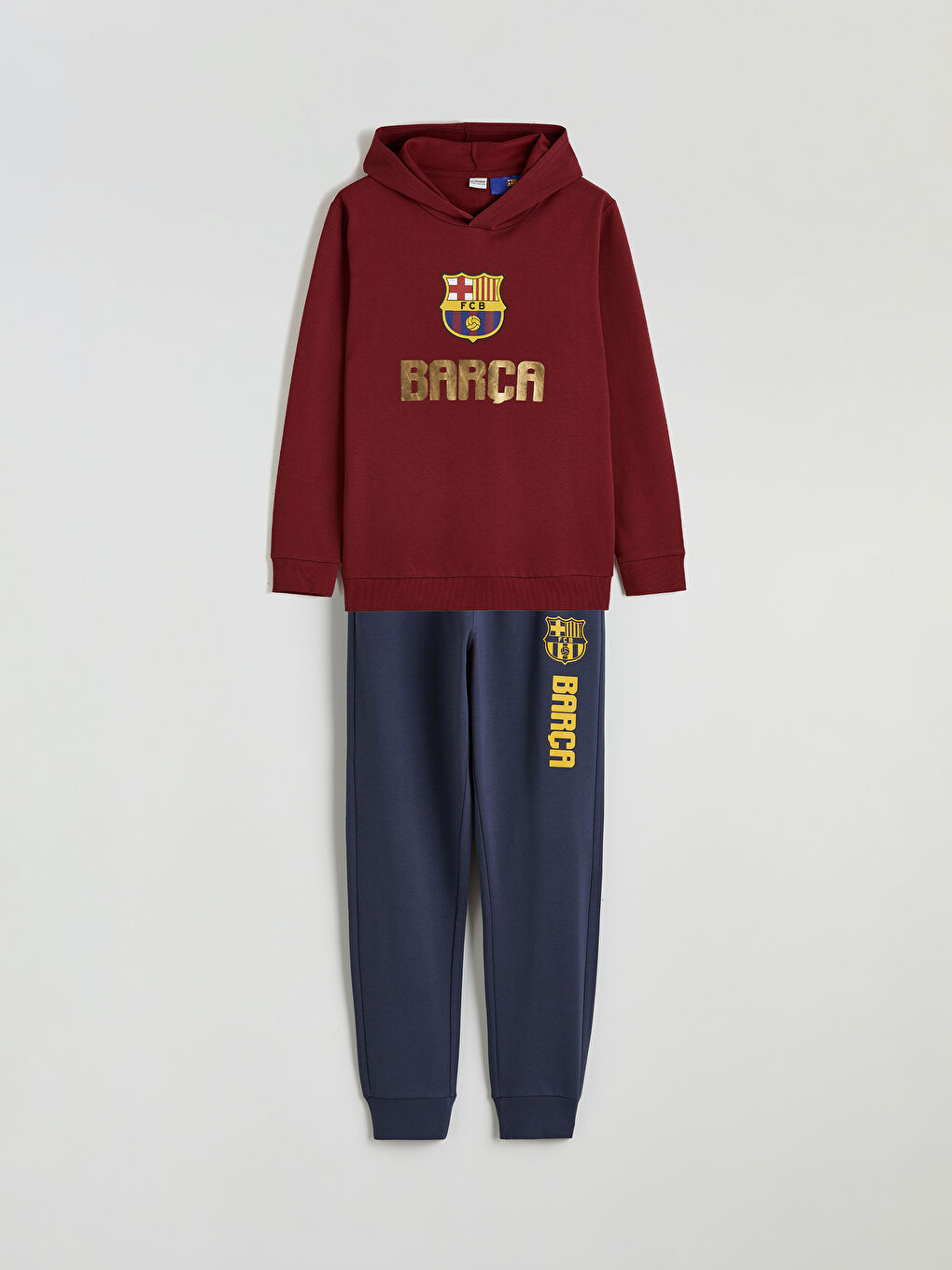Hooded Barcelona Printed Boys' Tracksuit Set