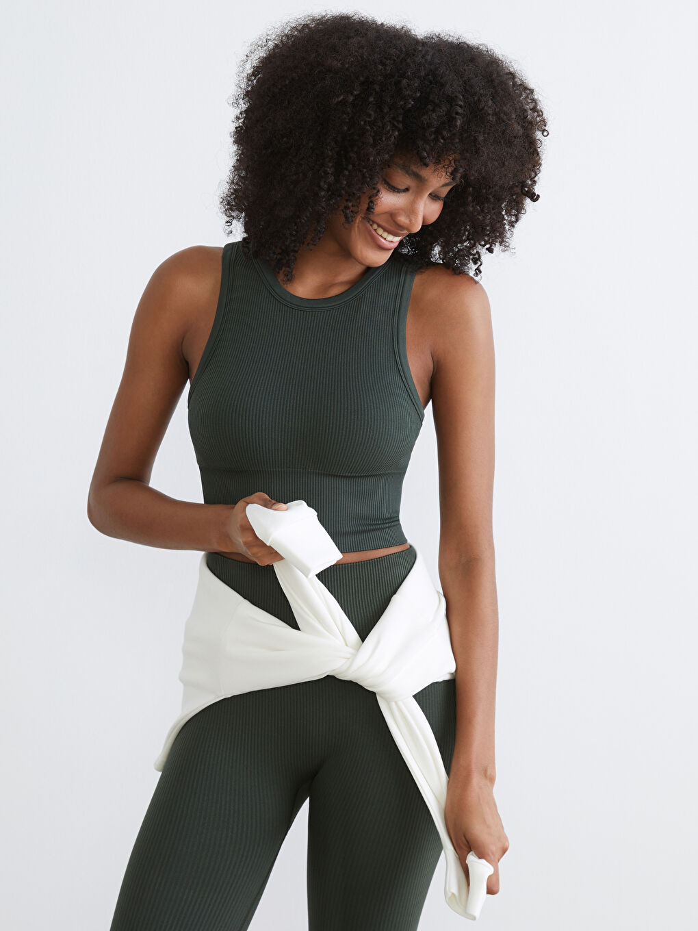 Crew Neck Crop Women's Athletic Tank Top