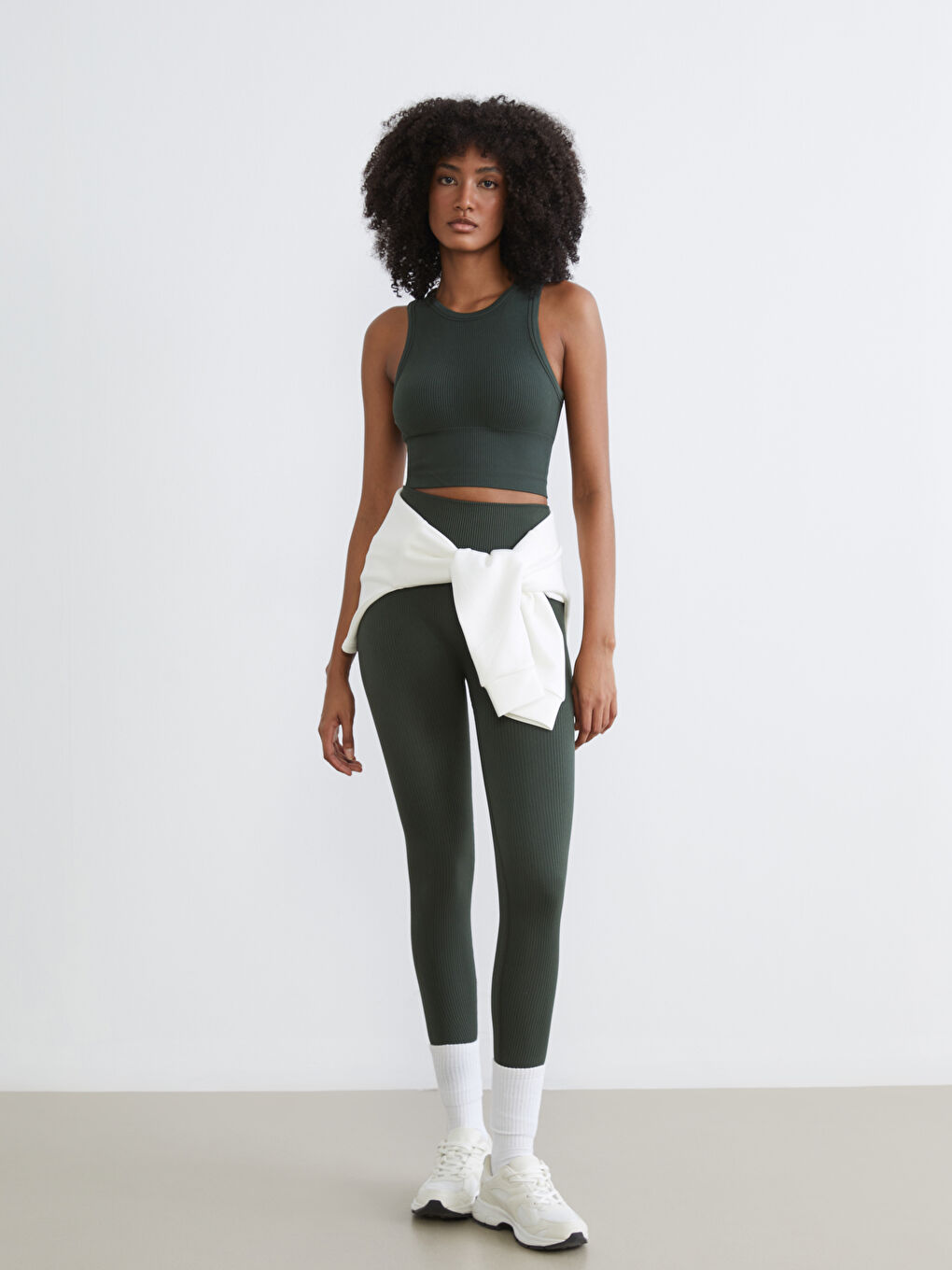 Crew Neck Crop Women's Athletic Tank Top-1