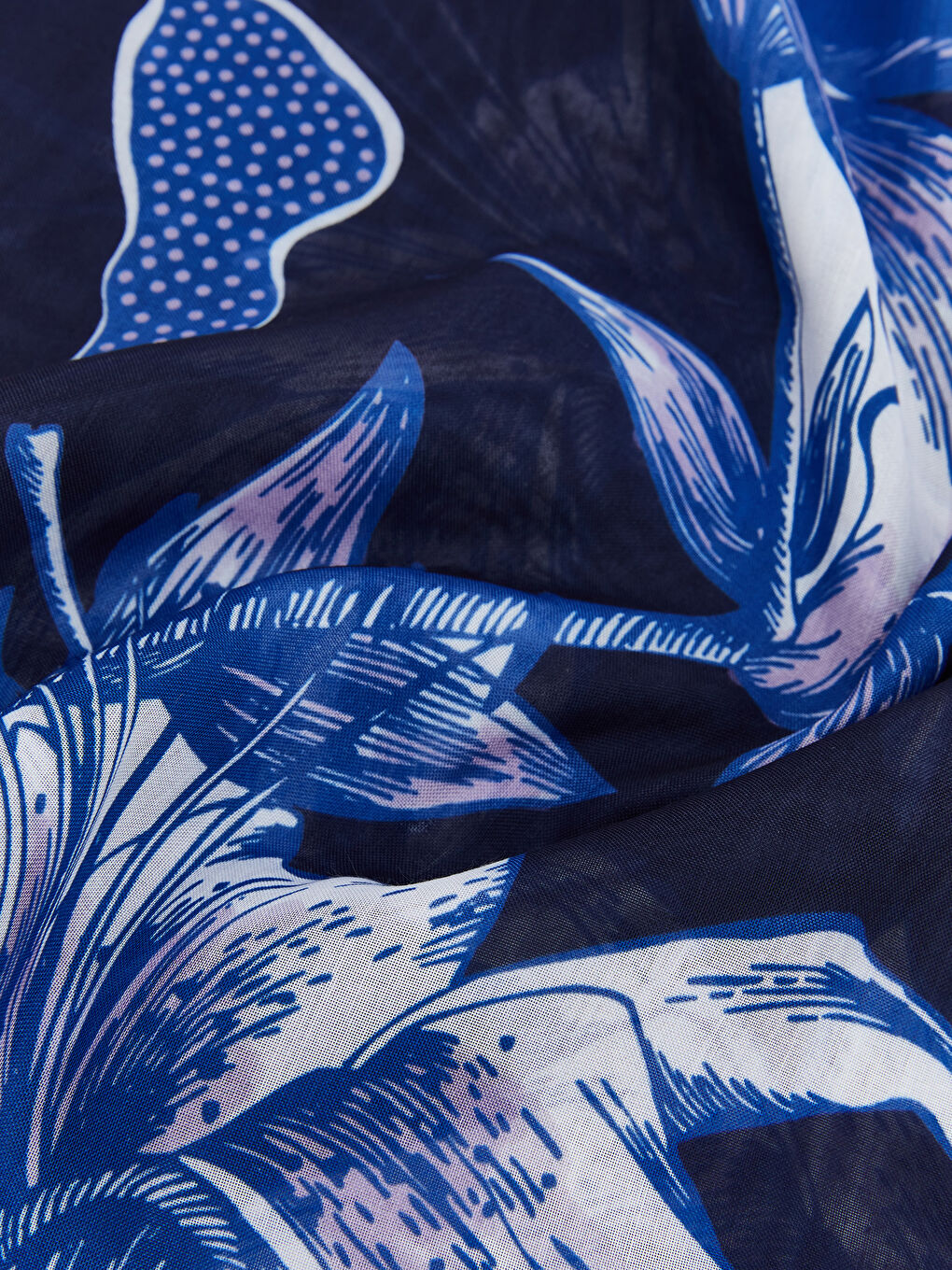 Mavi Desenli Kadın Şal-2