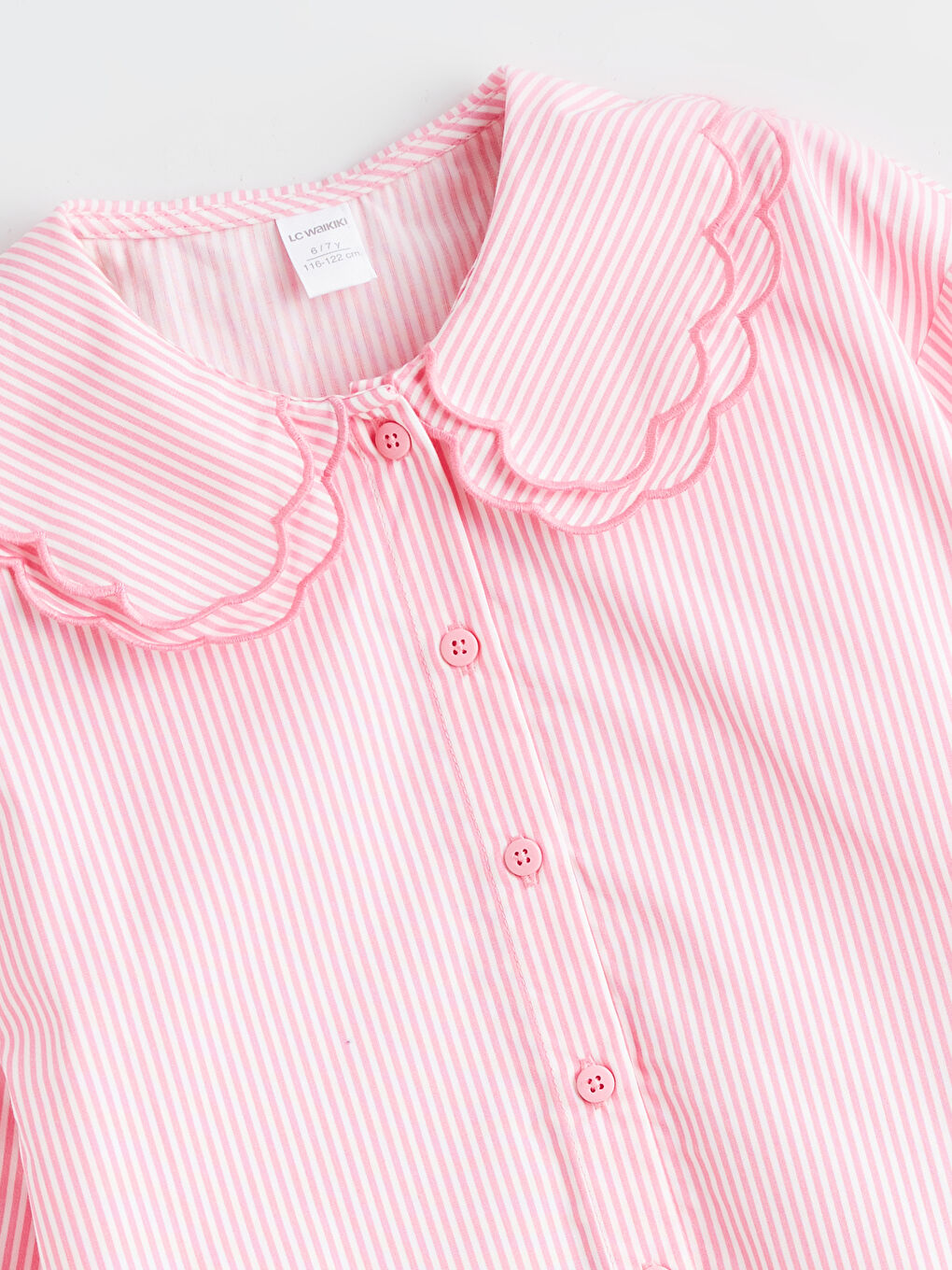 Pembe Çizgili Kız Çocuk Gömlek-1