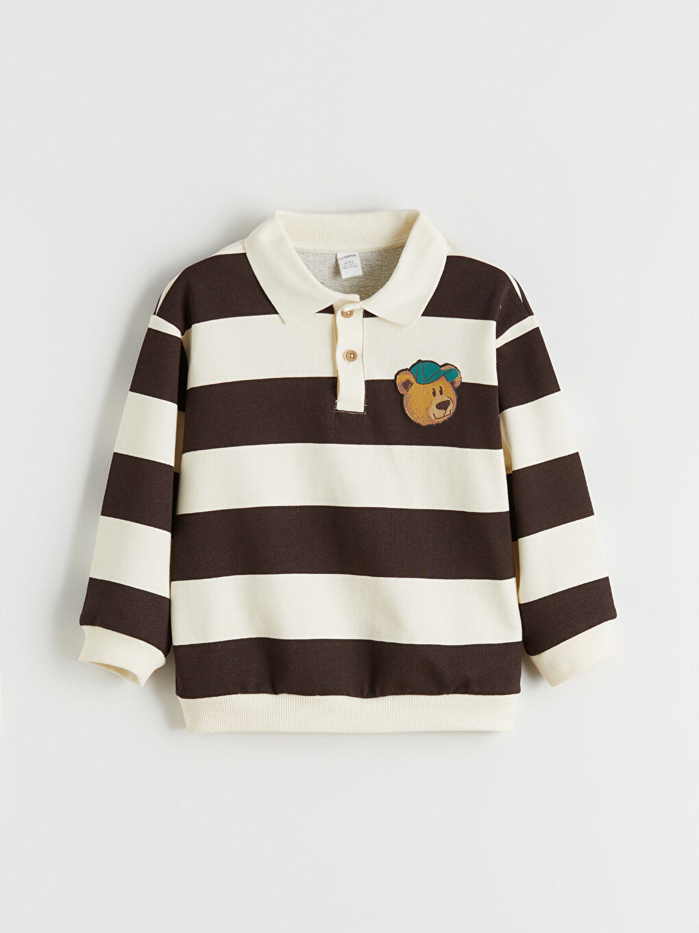 Polo Neck Striped Boys' Sweatshirt-1