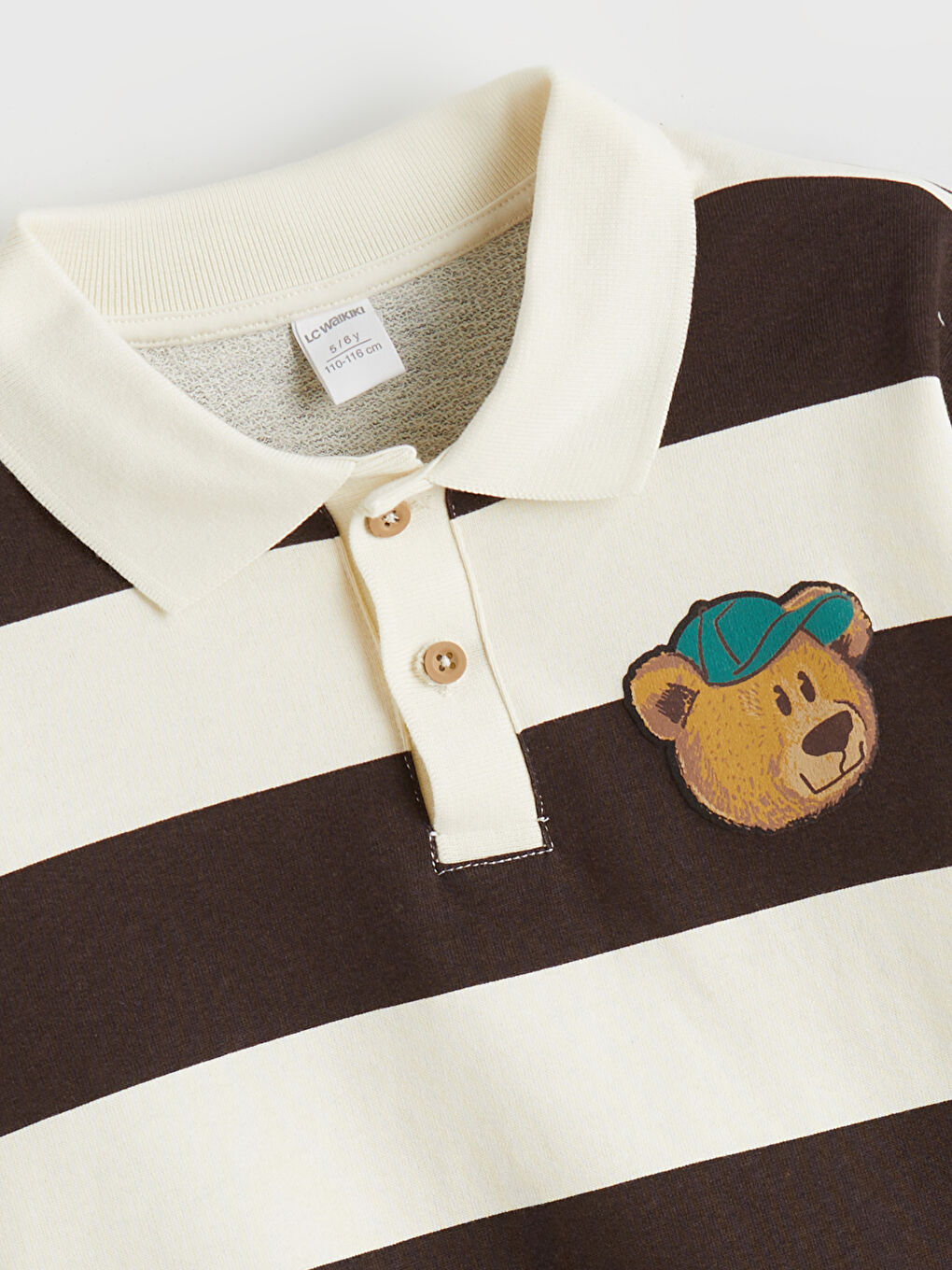 Polo Neck Striped Boys' Sweatshirt-2
