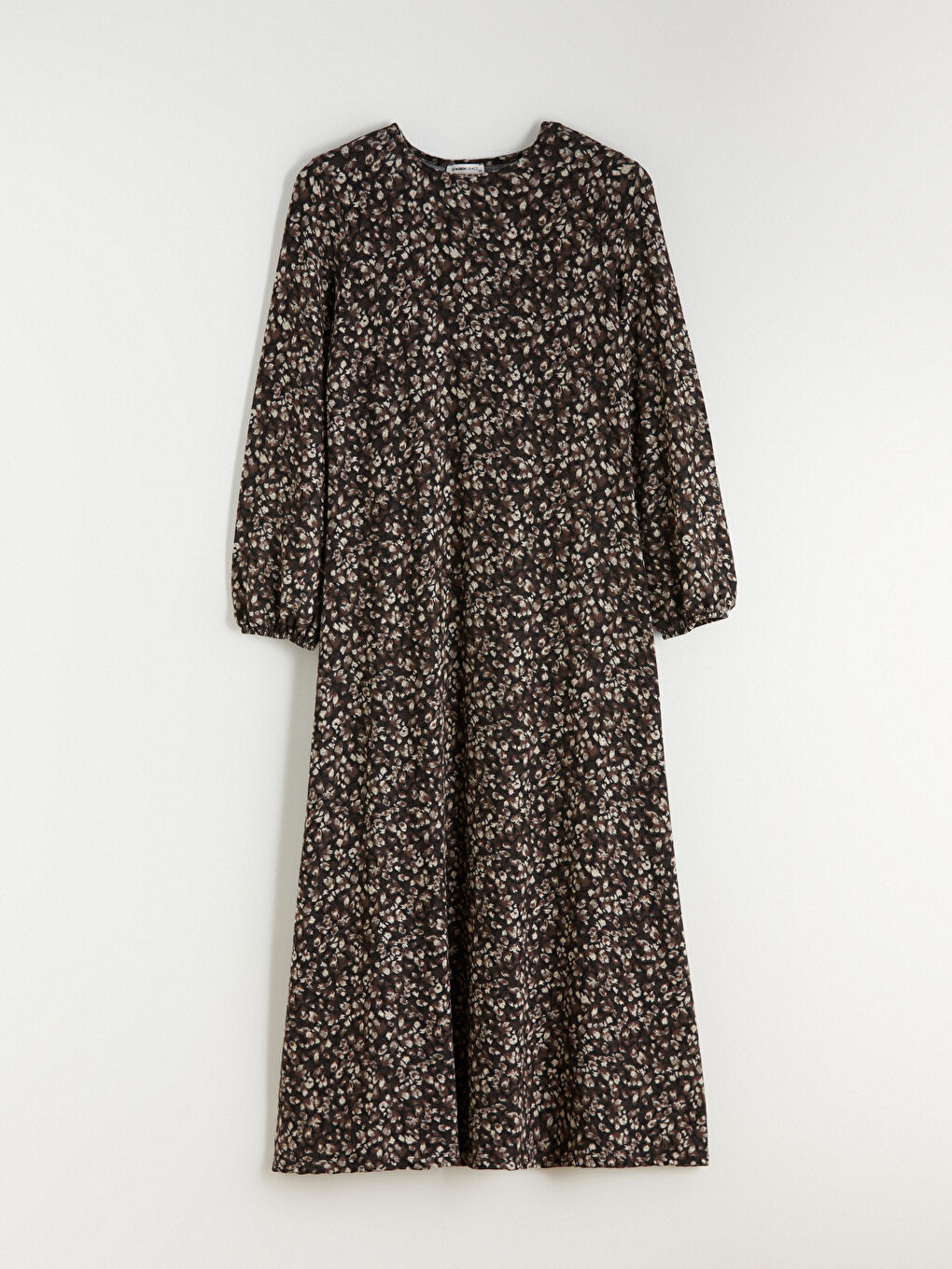 Crew Neck Patterned Dress-4