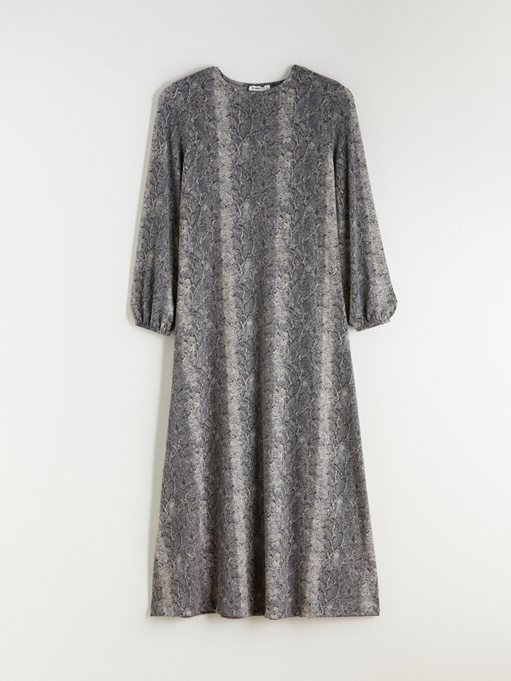 Crew Neck Patterned Dress-4