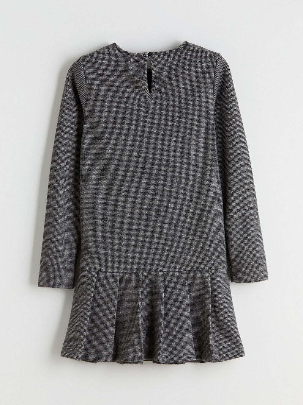 Siyah Bisiklet Yaka Pileli Kız Çocuk Elbise-4