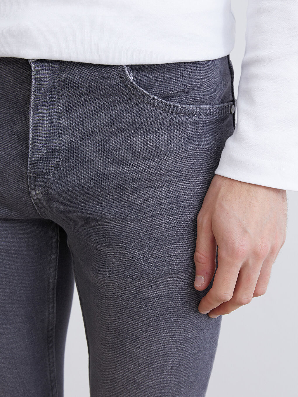 Gri 750 Slim Fit Erkek Jean Pantolon-2