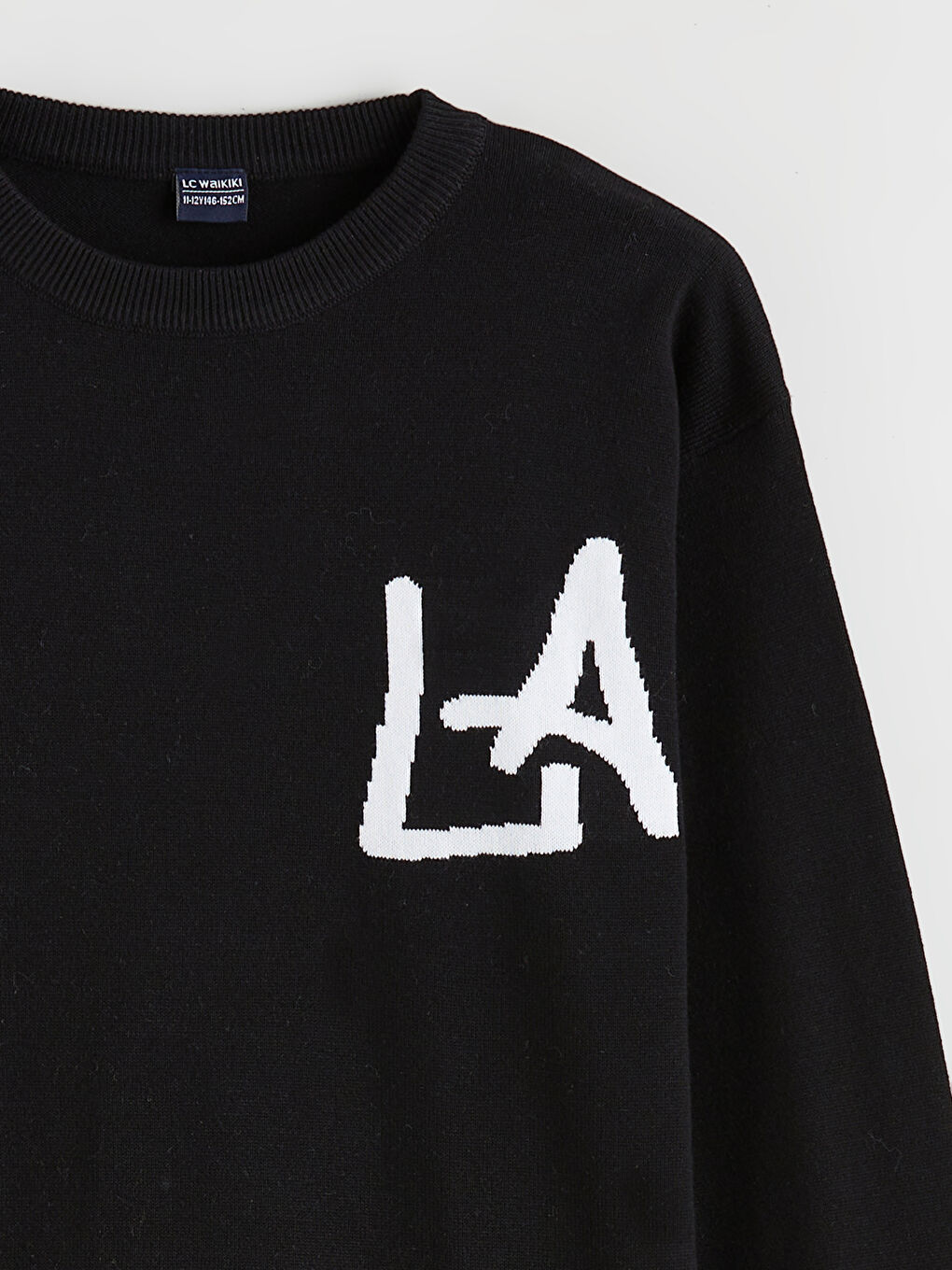 Crew Neck Printed Boys' Knit Sweater-1