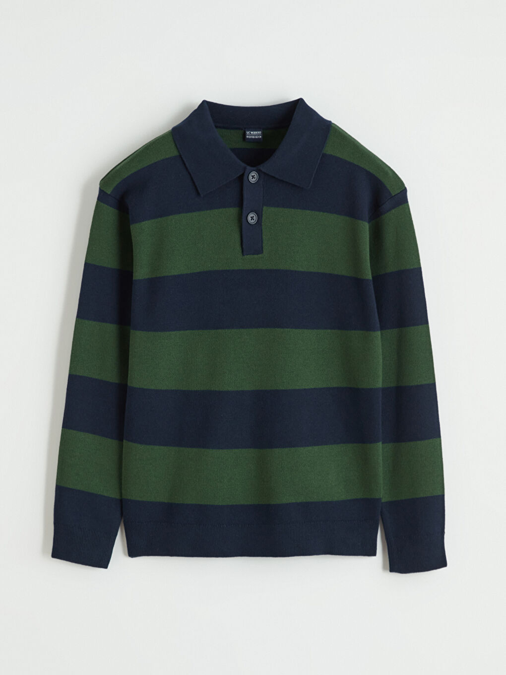 Boys' Striped Polo Neck Knit Sweater