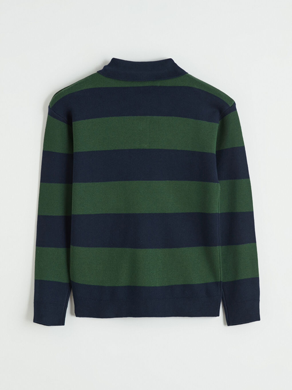 Boys' Striped Polo Neck Knit Sweater-2