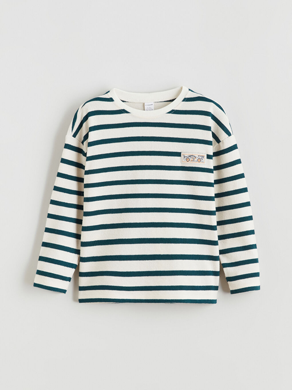 Тениска за момчета на райета с кръгло деколте