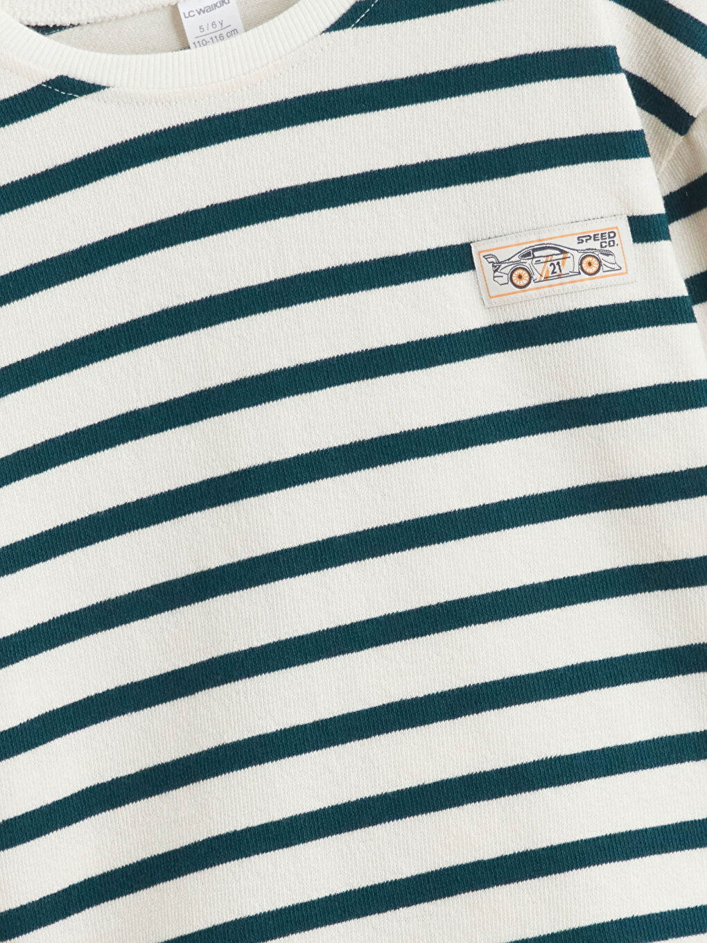 Тениска за момчета на райета с кръгло деколте-1