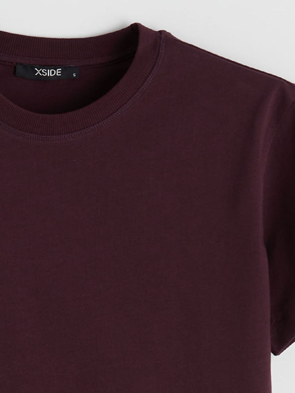 Bordo Bisiklet Yaka Kadın Tişört-4