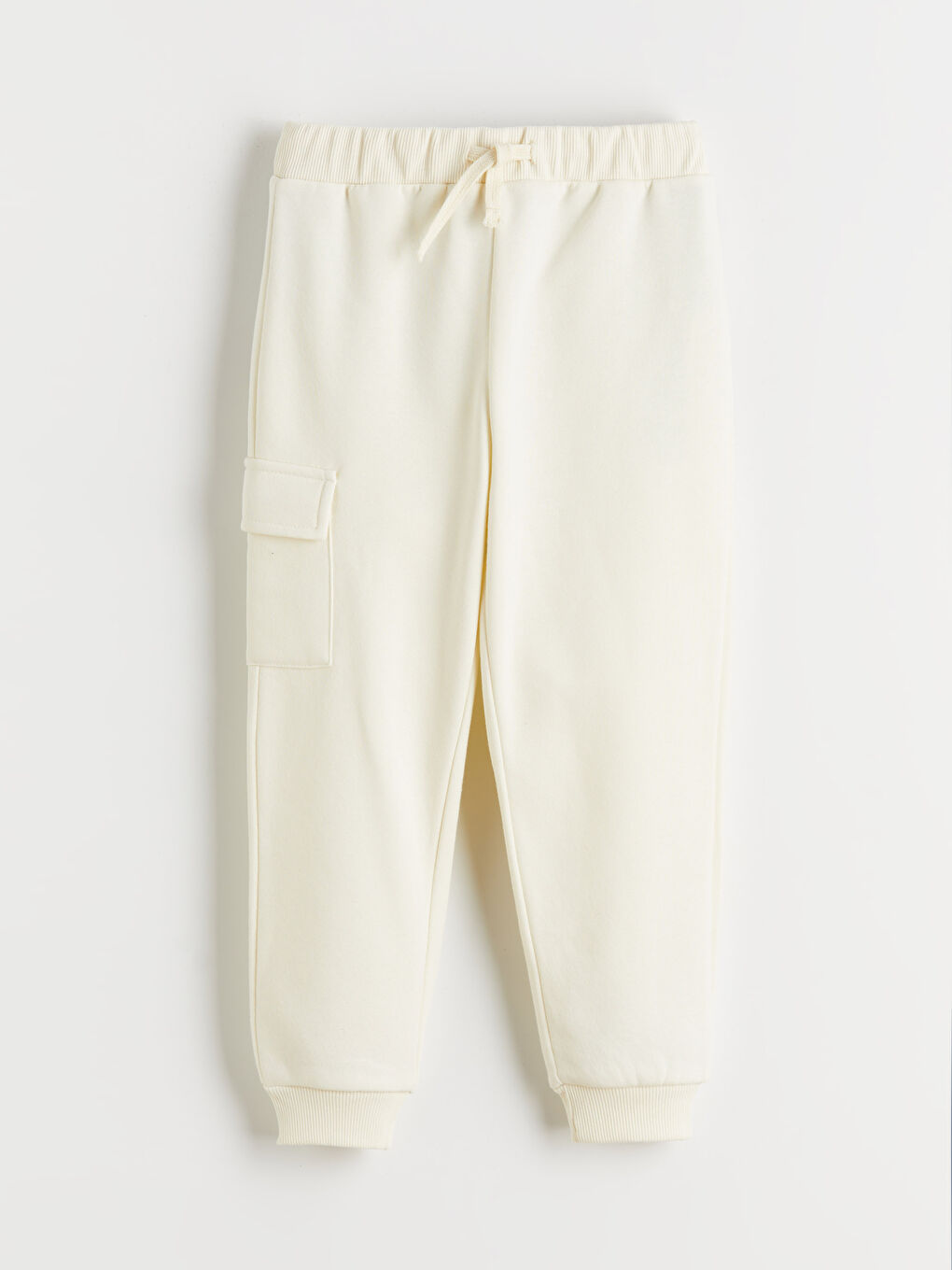 Bej Beli Lastikli Erkek Çocuk Kargo Eşofman Altı