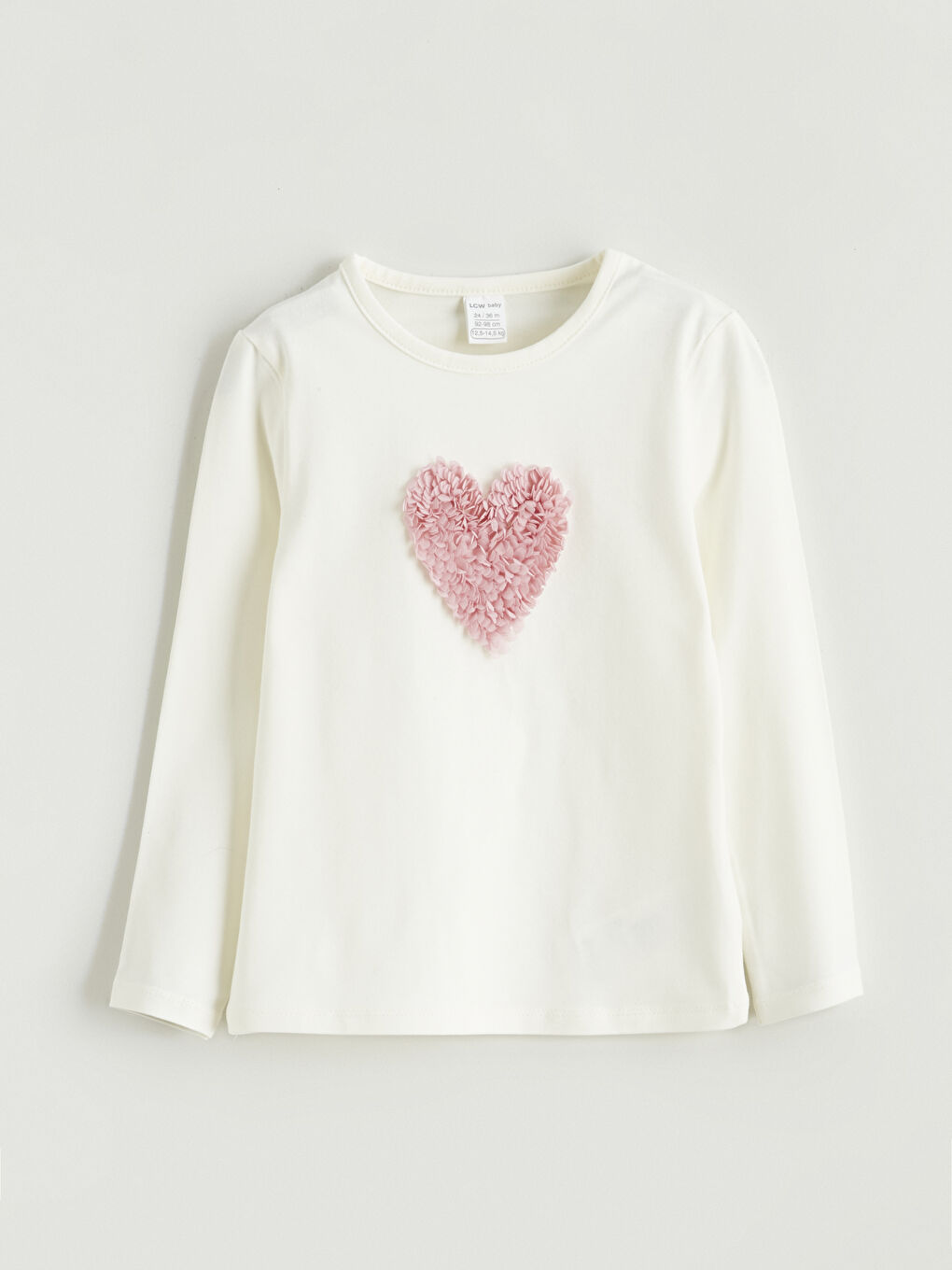 Ekru Kalp Baskılı Kız Bebek Bluz ve Tayt 2'li-1