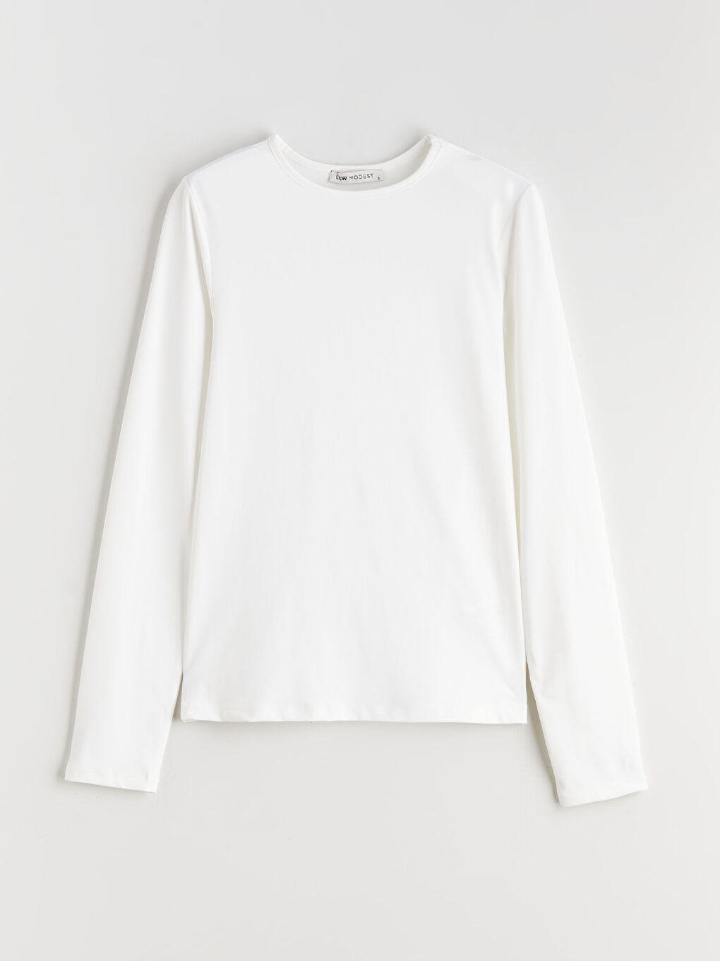 Ekru Bisiklet Yaka Kadın Body-4