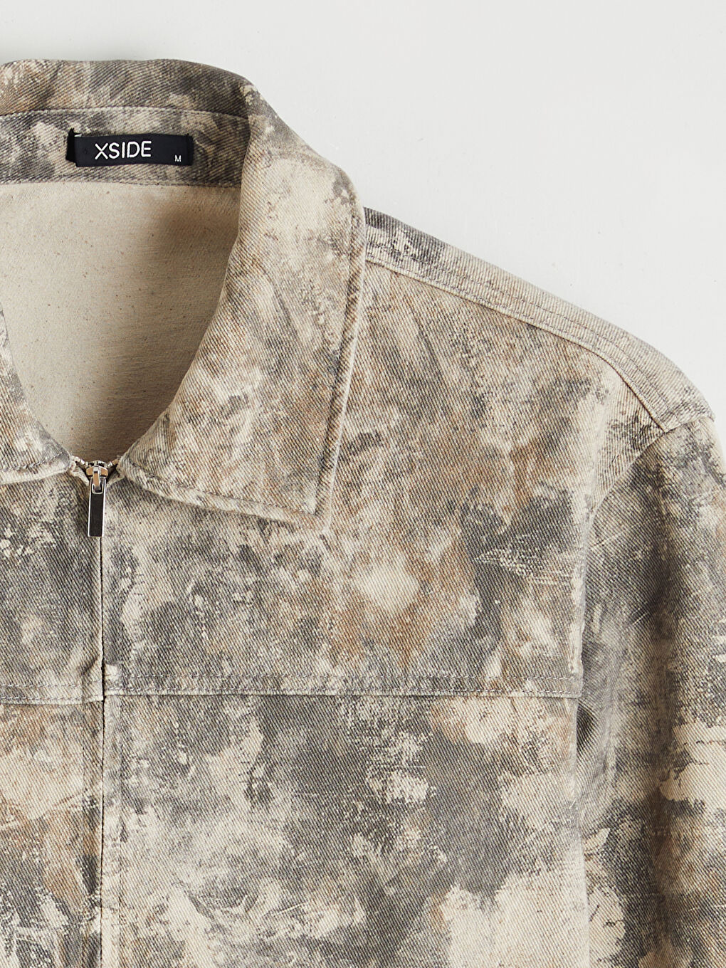 Gri Rahat Kalıp Uzun Kollu Gabardin Erkek Gömlek Ceket-8