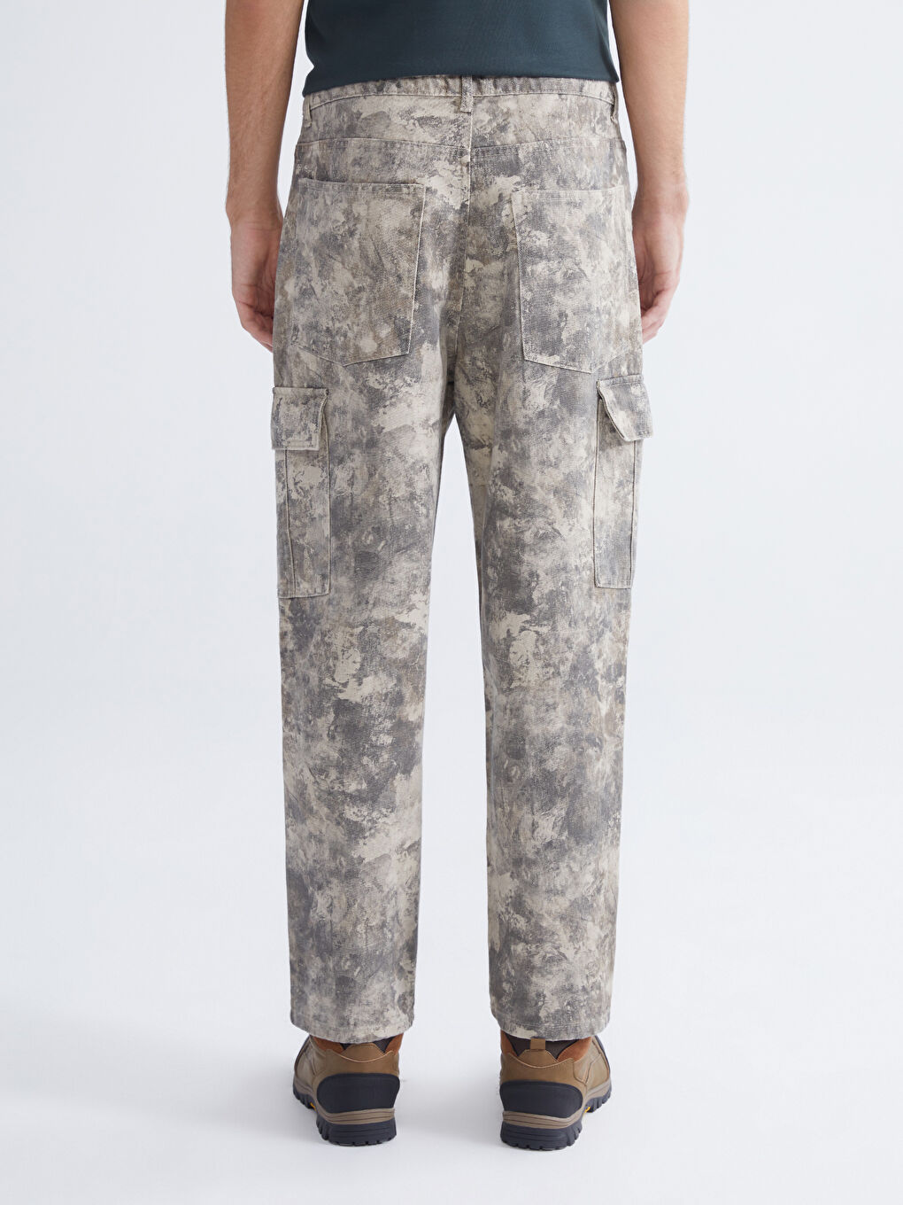 Gri Standart Kalıp Erkek Kargo Pantolon-3