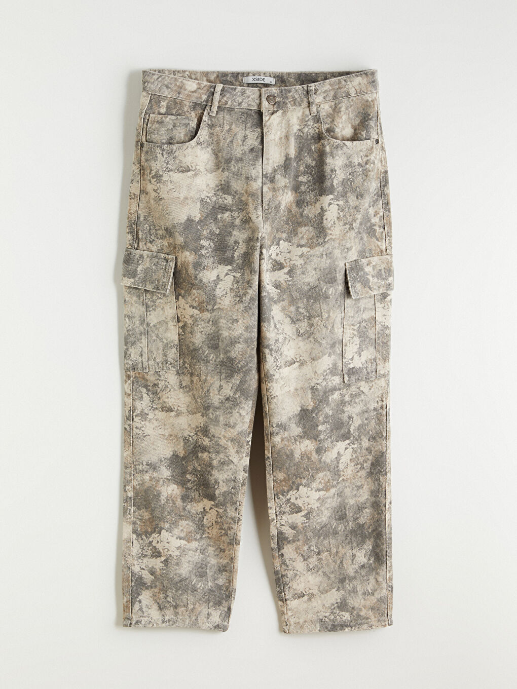 Gri Standart Kalıp Erkek Kargo Pantolon-4