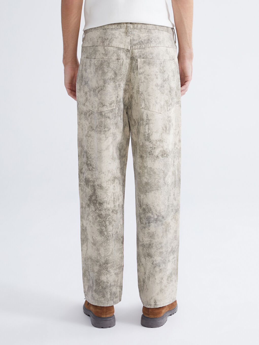 Gri Standart Kalıp Gabardin Erkek Pantolon-3