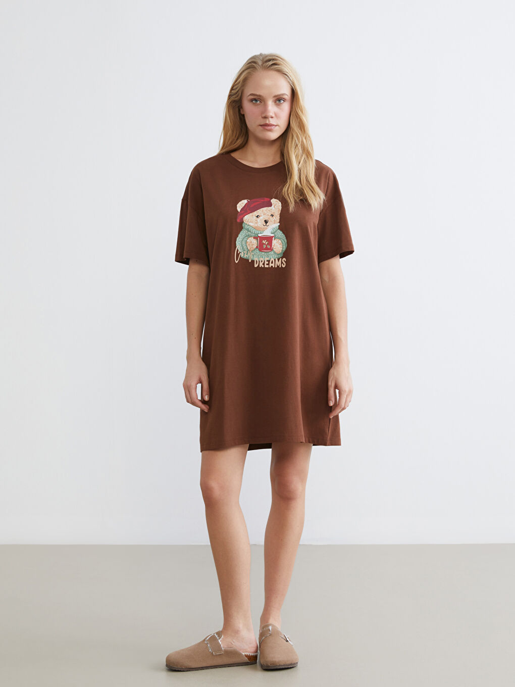Woman BROWN Nightdress-1