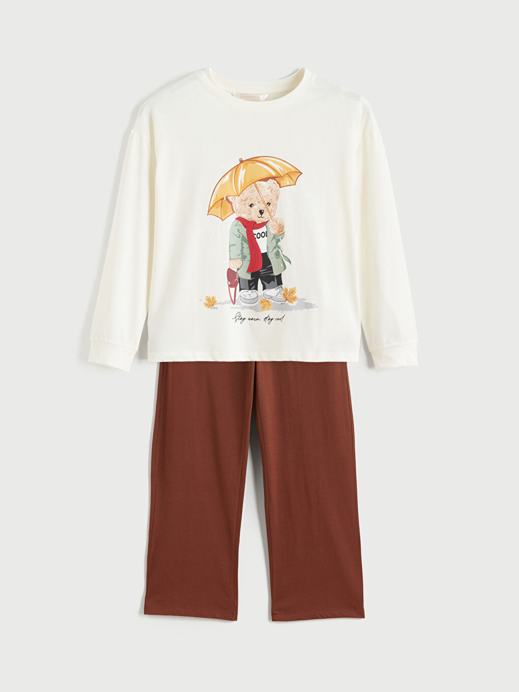 Әйелдер қоңыр Пижама жинағы-4