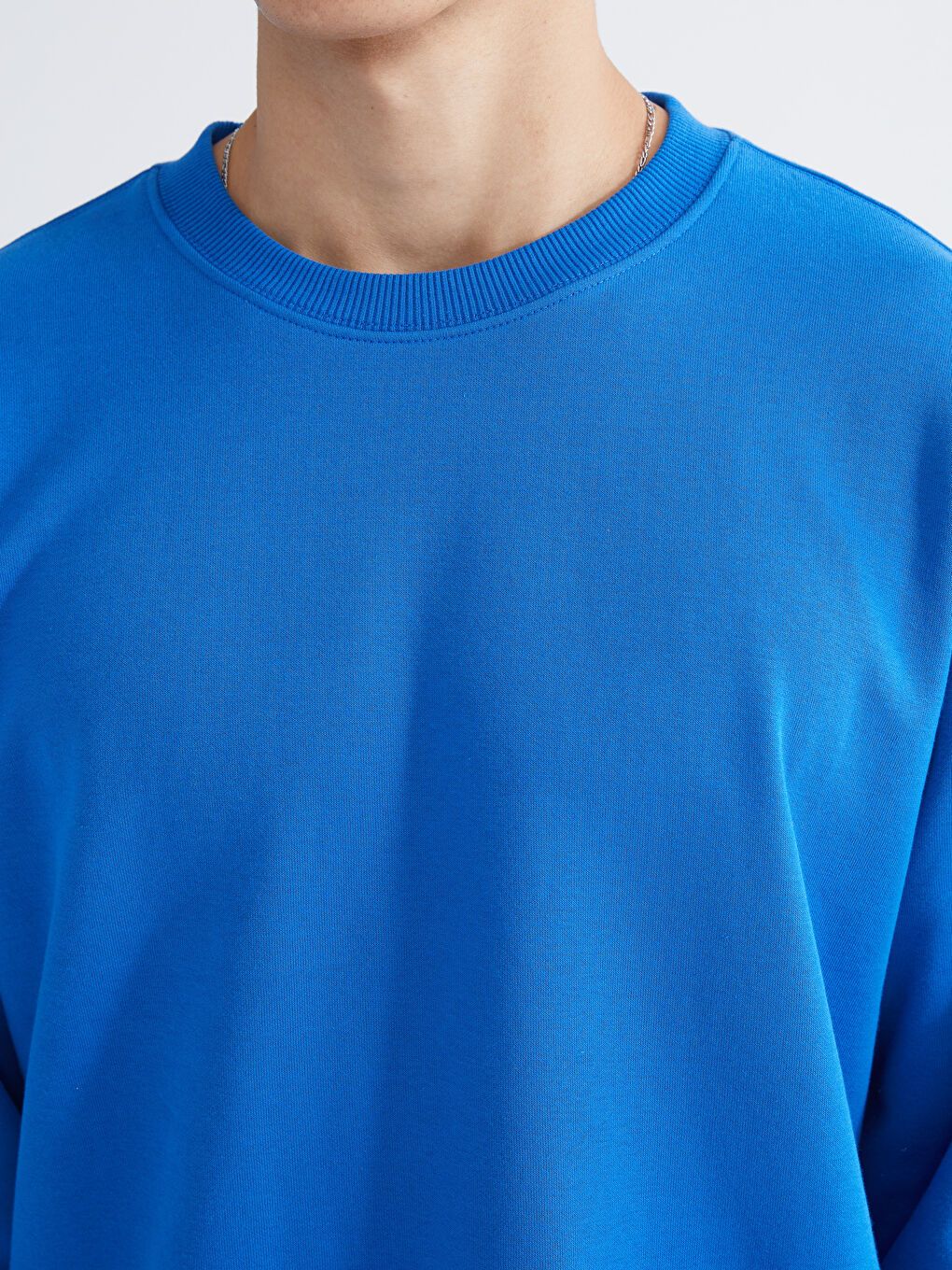 Mavi Bisiklet Yaka Erkek Kalın Sweatshirt-2