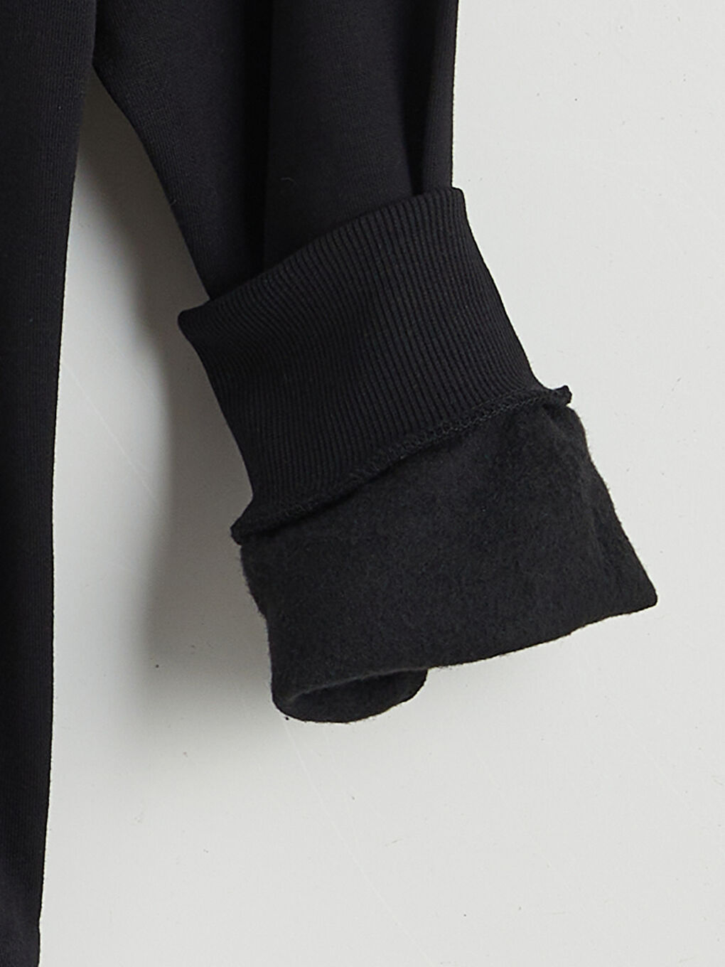 Siyah Bisiklet Yaka Baskılı Erkek Kalın Sweatshirt-6