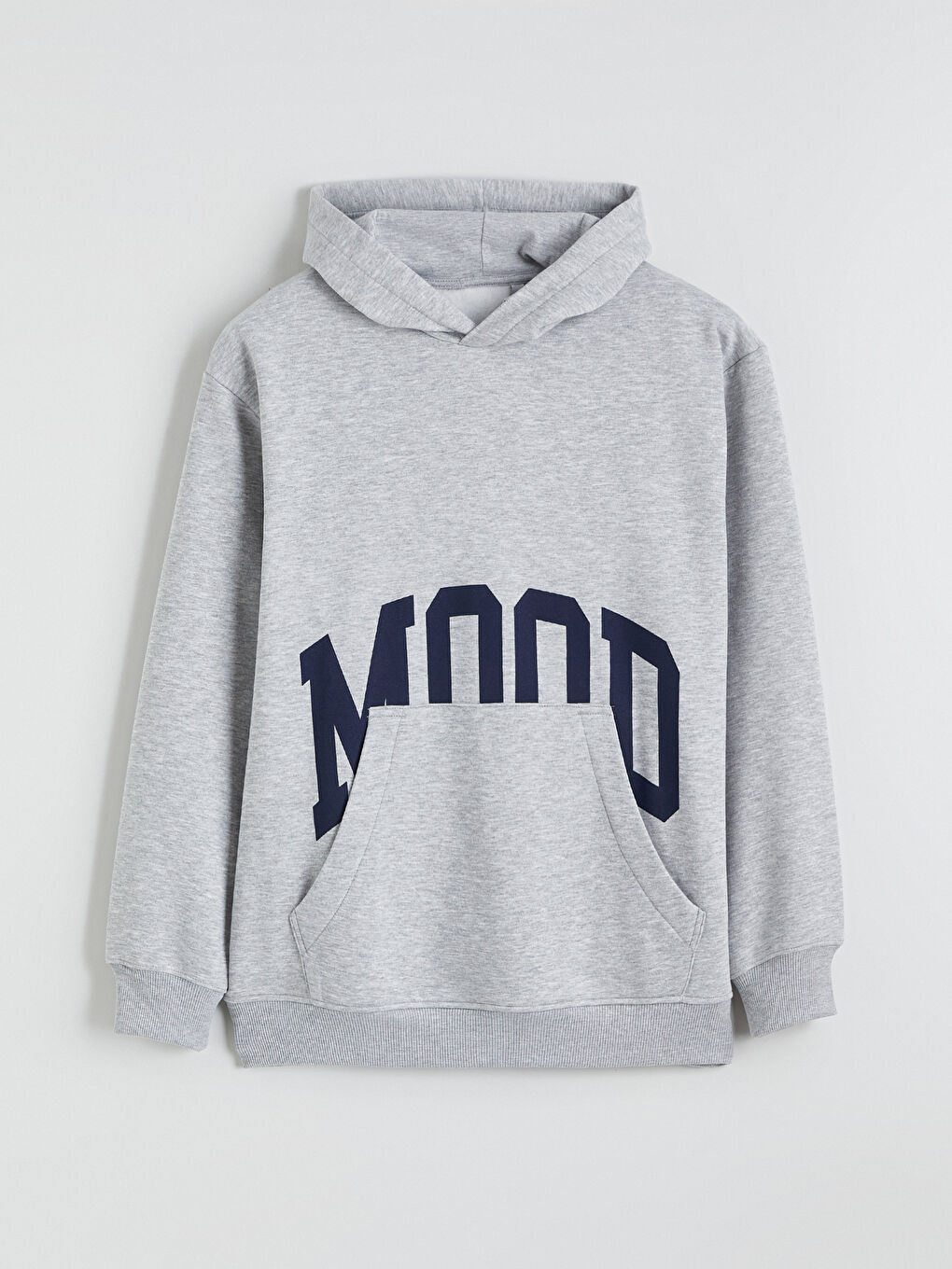 Beyaz Uzun Kollu Baskılı Erkek Kalın Hoodie-4