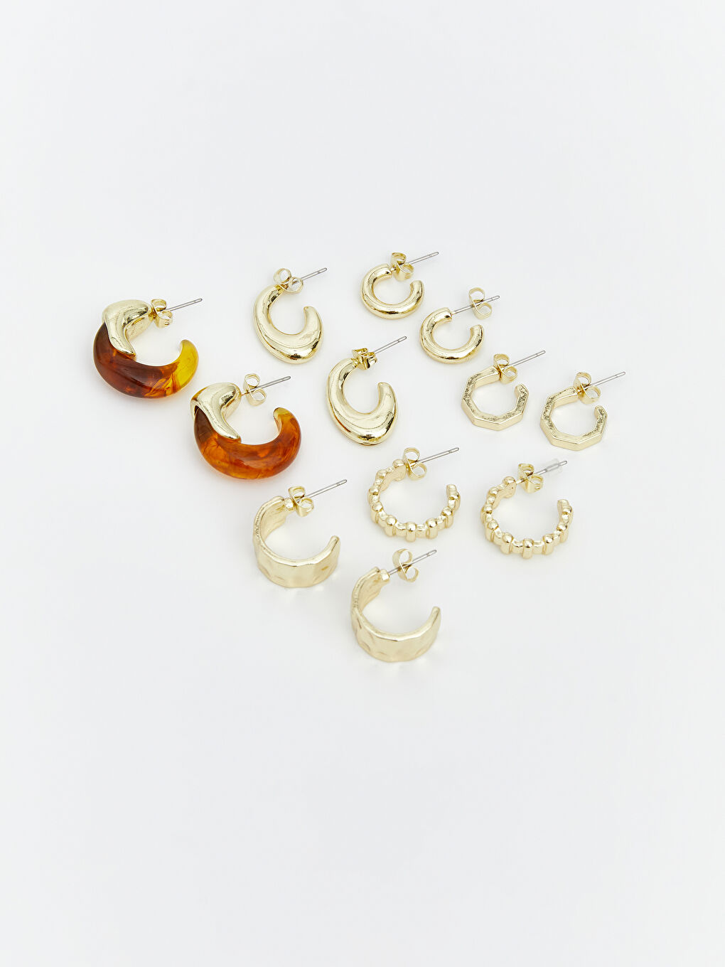 Sarı 6 Parça Kadın Küpe Seti