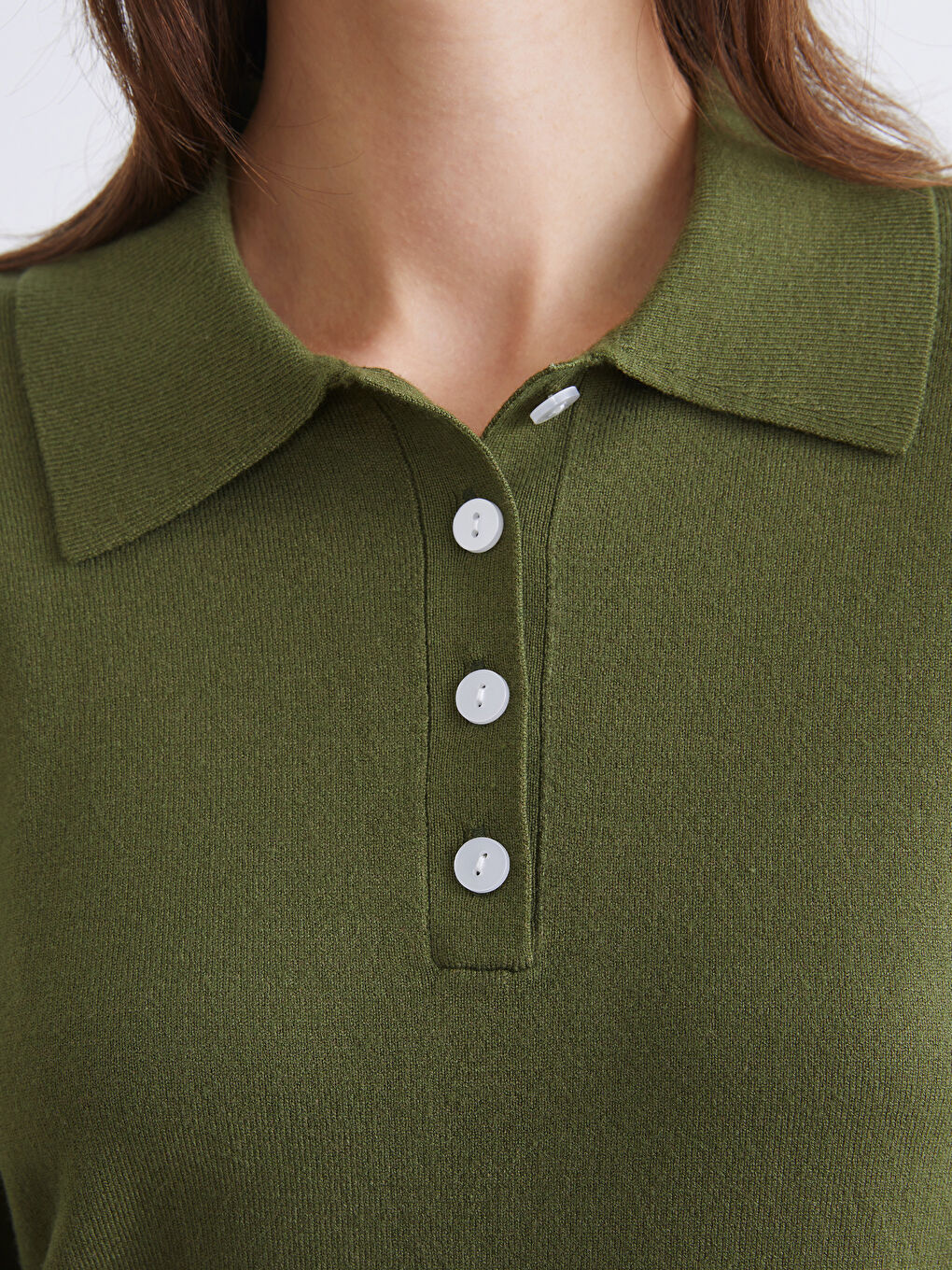 Polo Neck Women's Knitwear Sweater-2