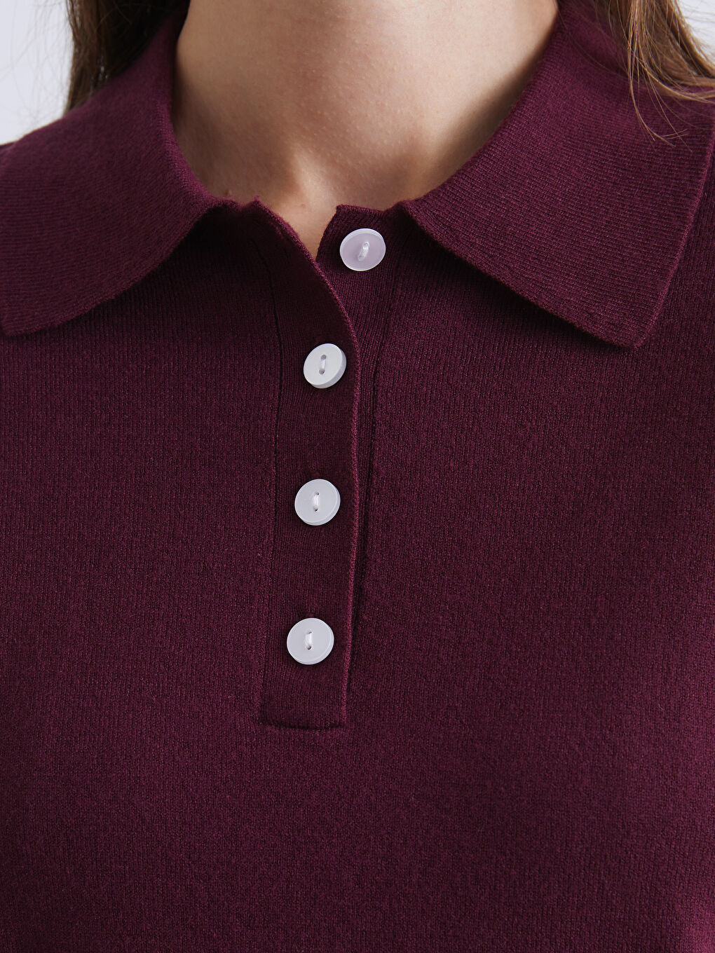 Polo Neck Women's Knitwear Sweater-2