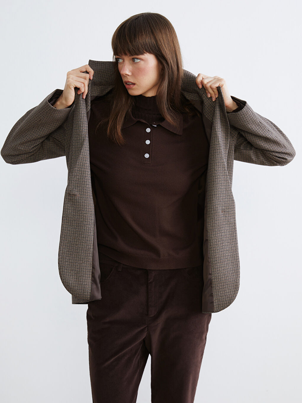 Polo Neck Women's Knitwear Sweater