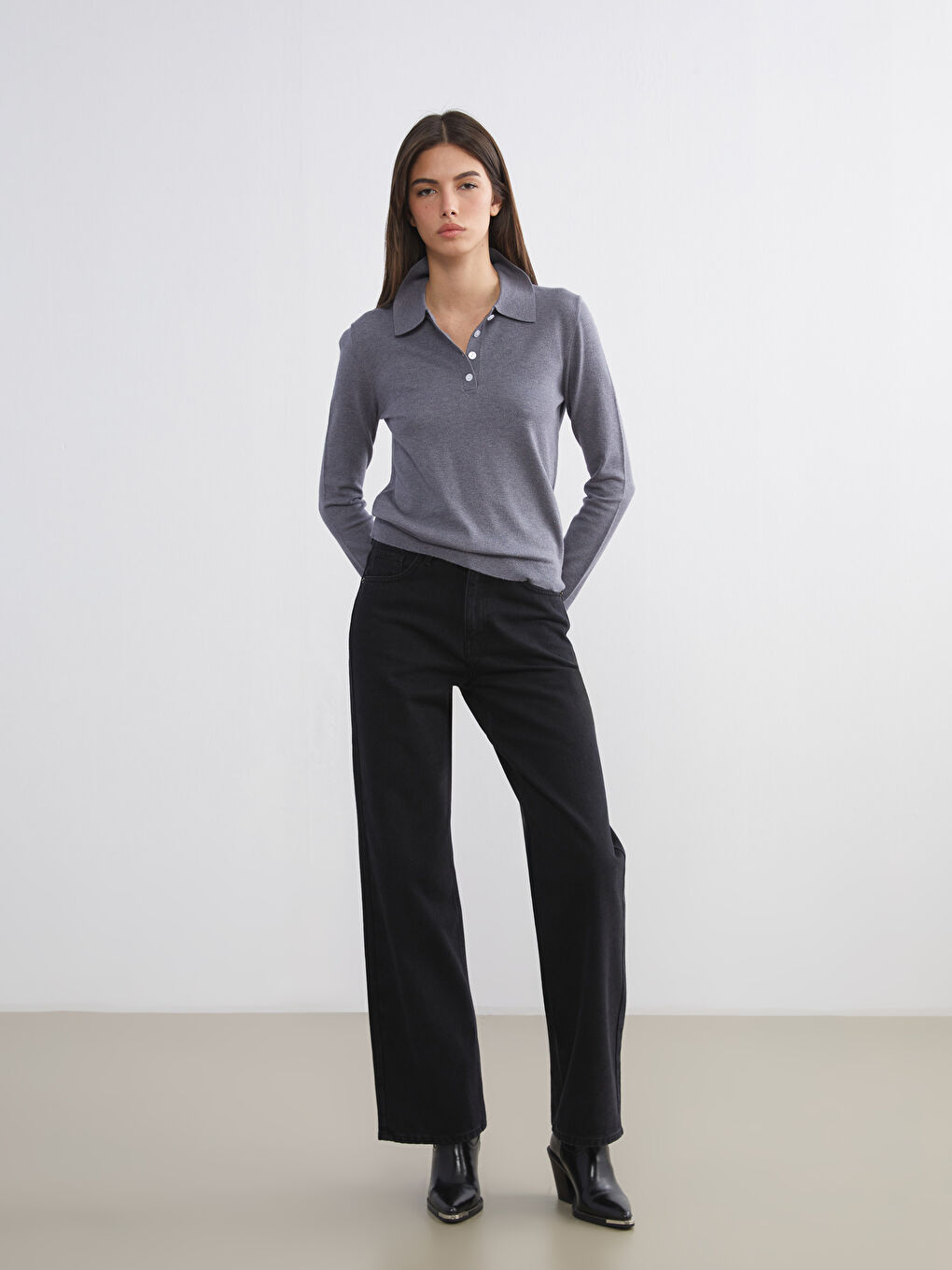 Rollkragen Damen Strickpullover-2