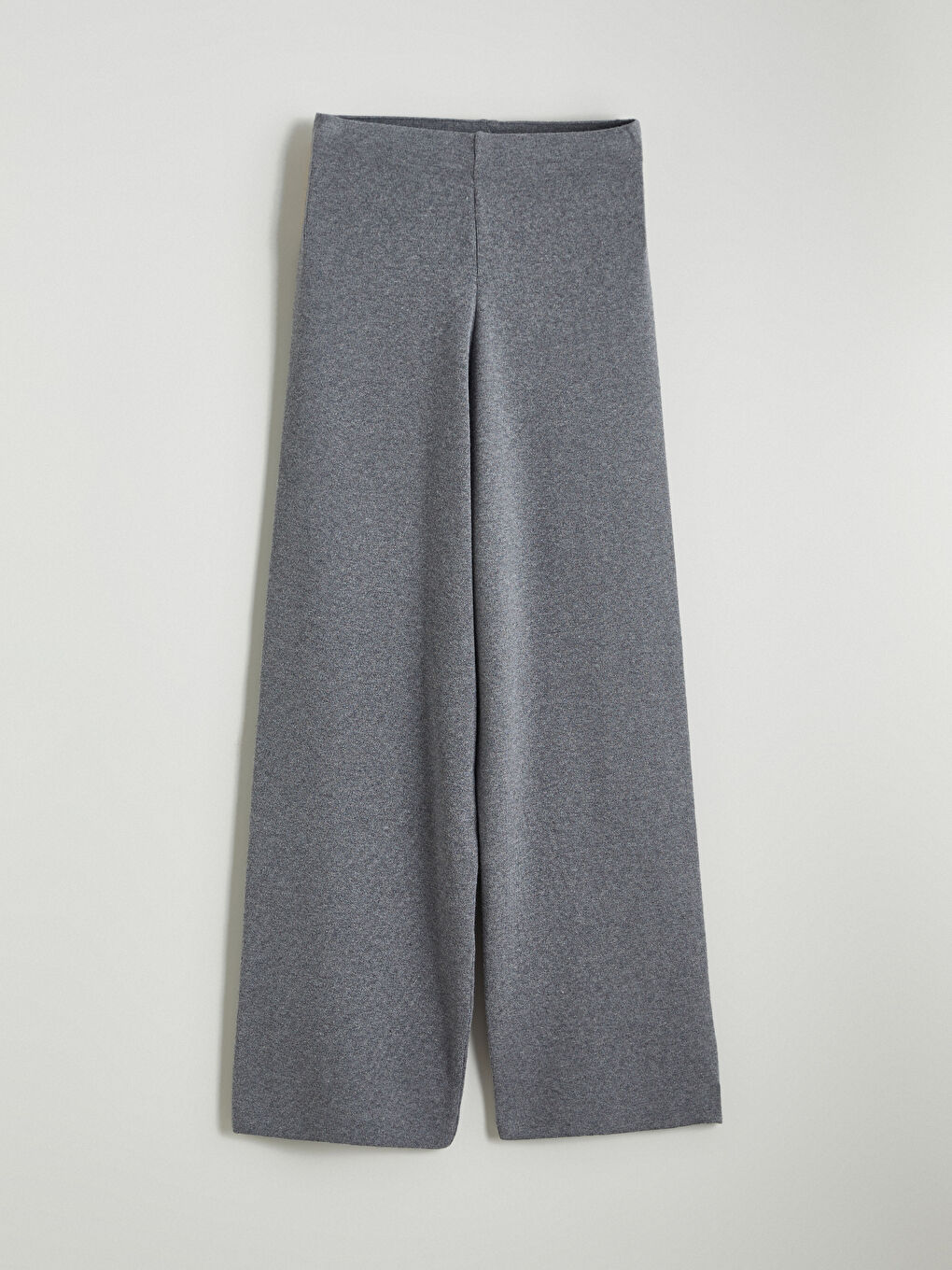 Antrasit Beli Lastikli Geniş Paça Kadın Triko Pantolon-4