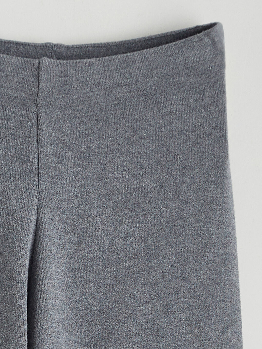 Antrasit Beli Lastikli Geniş Paça Kadın Triko Pantolon-5