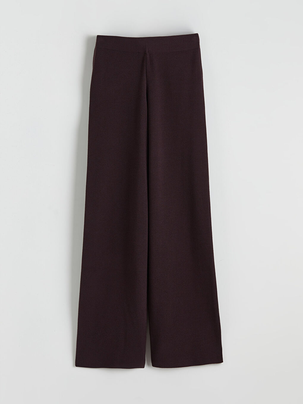 Elasticated Waist Wide Leg Women's Knitwear Trousers-4