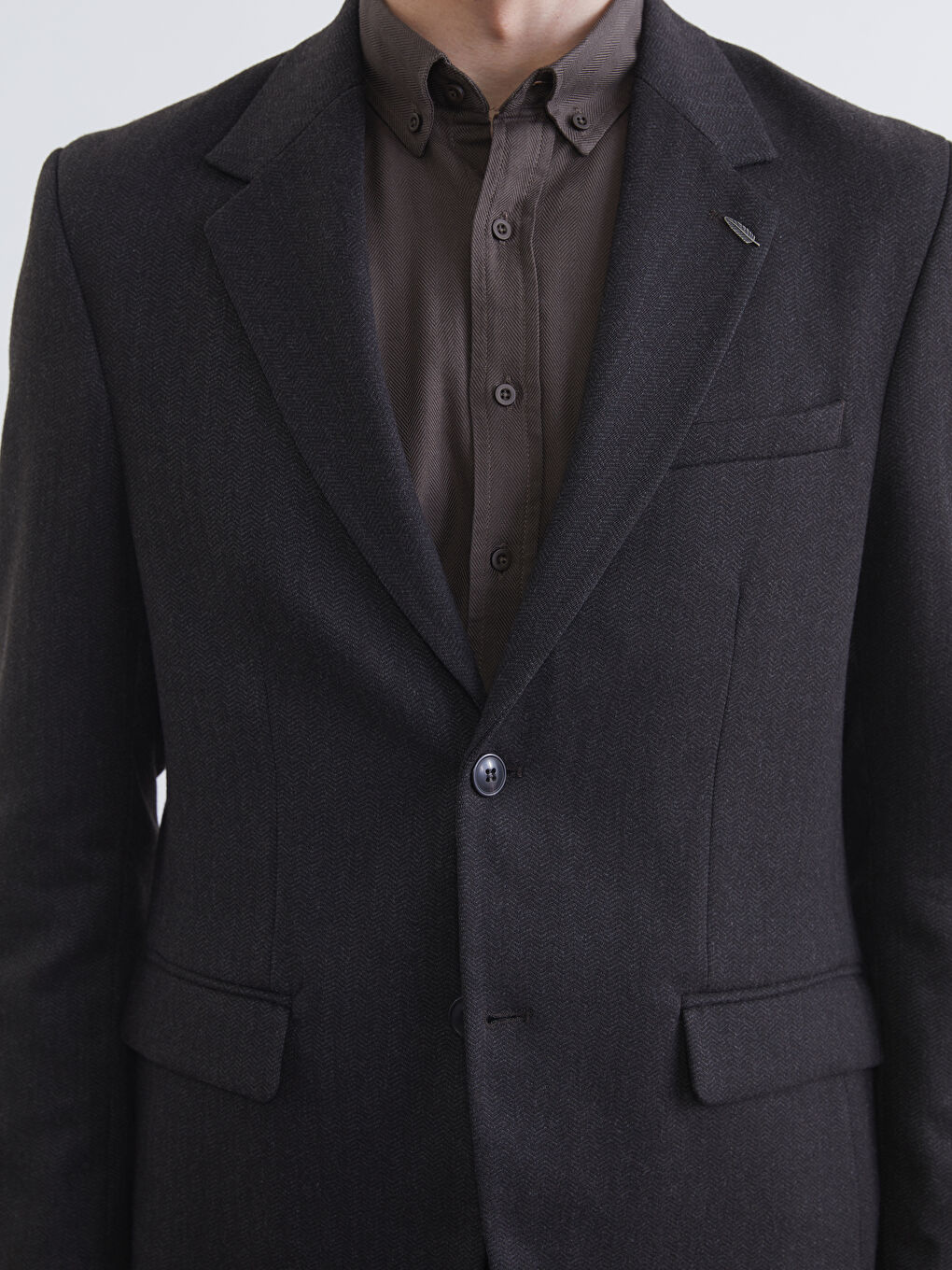 Kahverengi Standart Kalıp Erkek Blazer Ceket-2