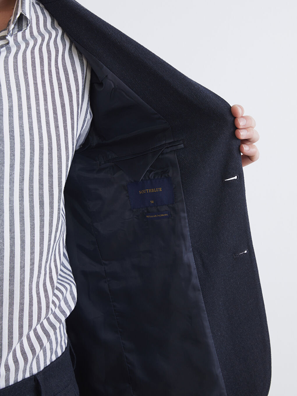 Lacivert Standart Kalıp Erkek Blazer Ceket-3