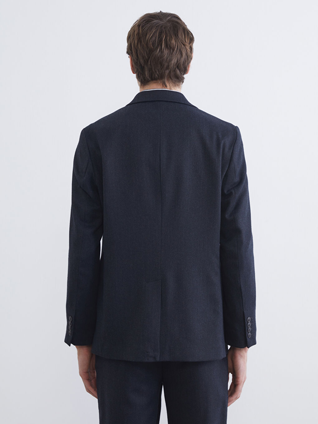 Lacivert Standart Kalıp Erkek Blazer Ceket-4