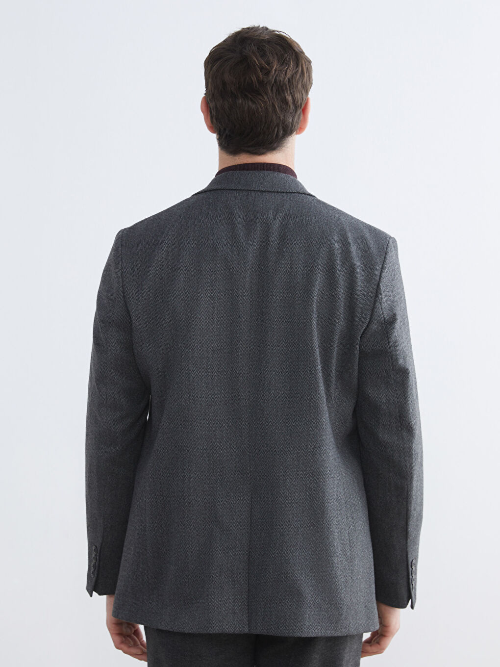 Antrasit Standart Kalıp Erkek Blazer Ceket-4
